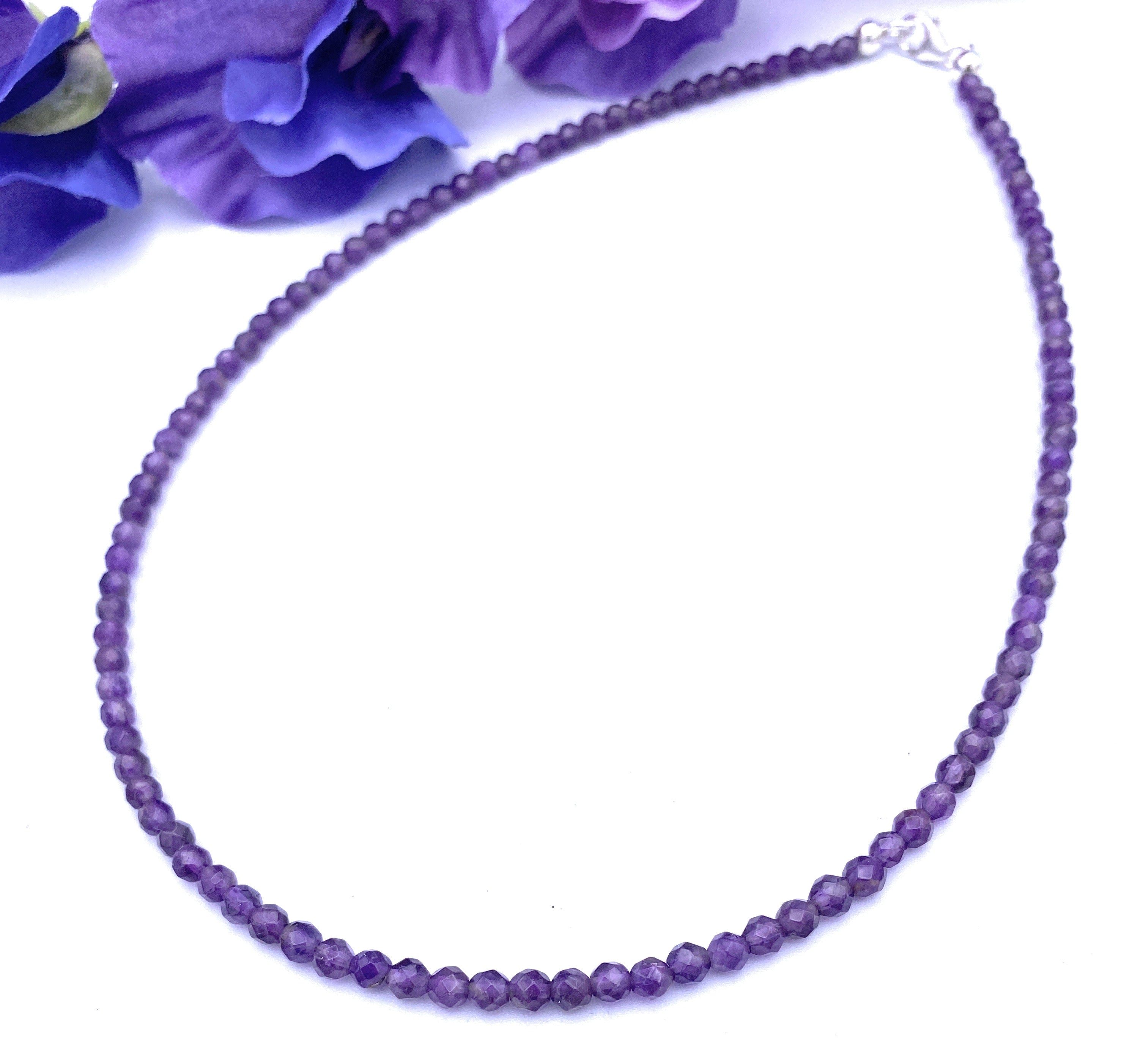 Fein facettierte Amethyst Halskette