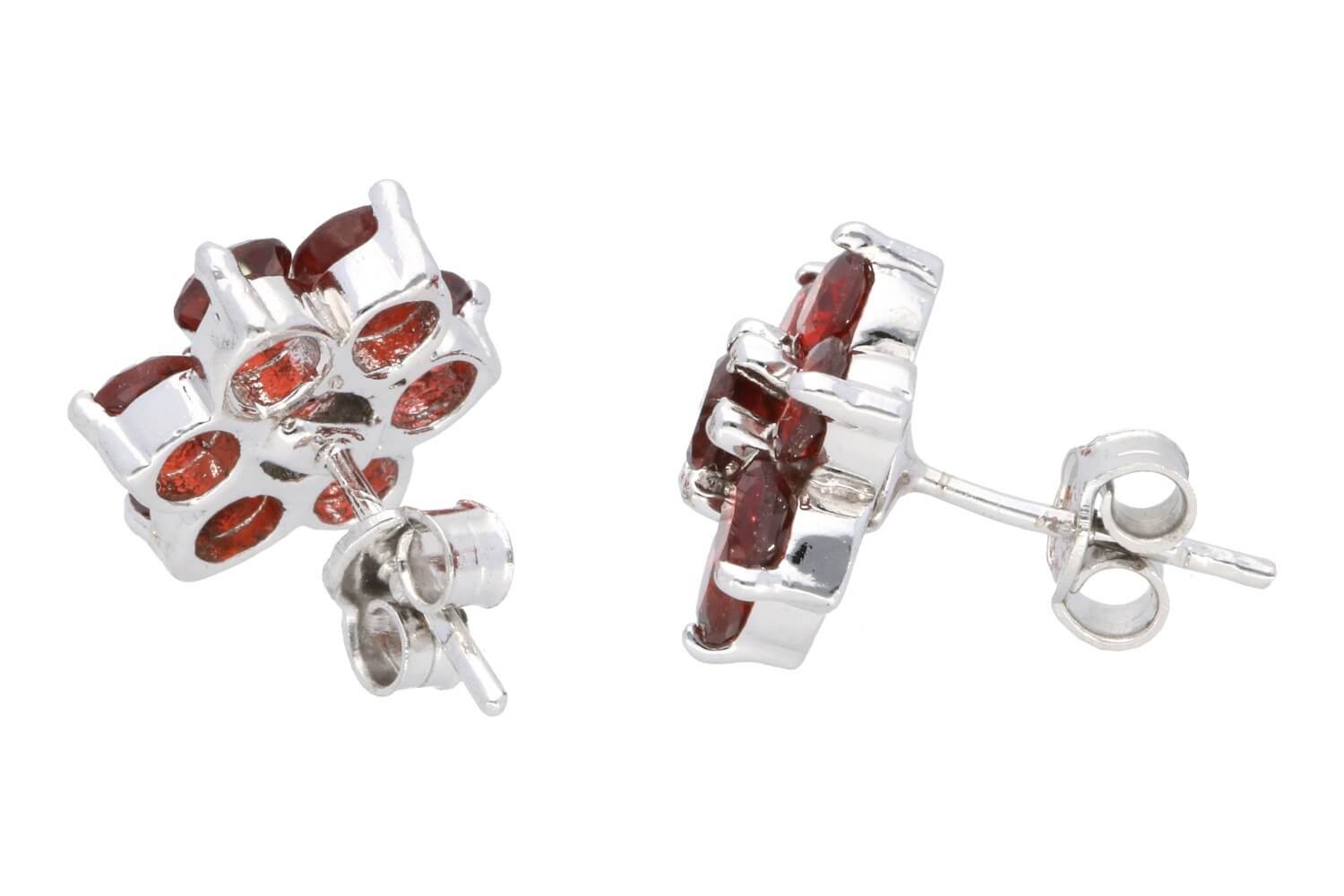 Ohrstecker-Granat-Blume-fac1