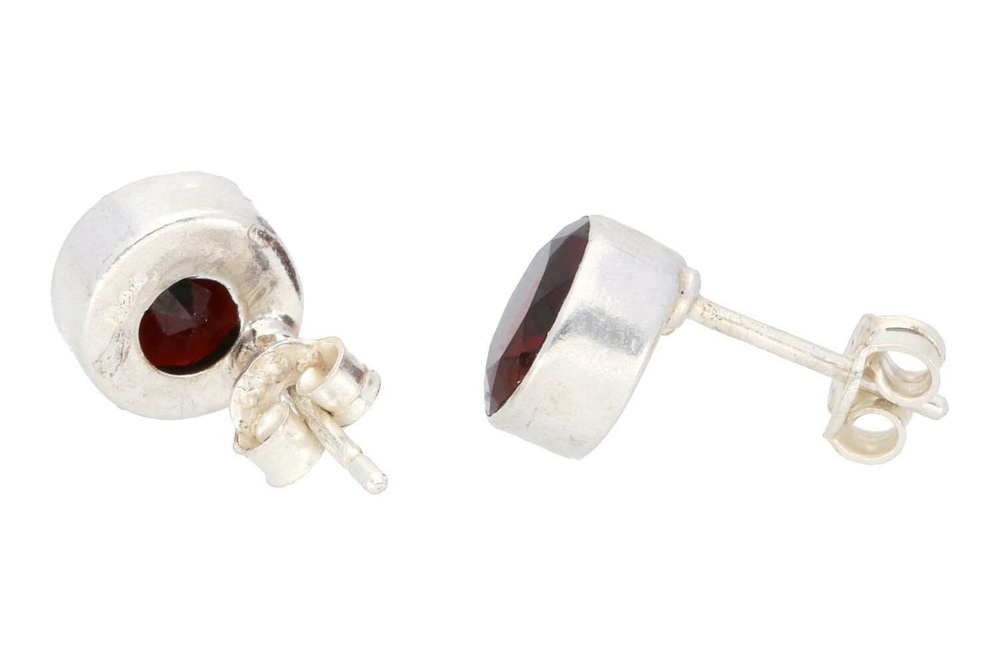 Ohrstecker-Granat-rund-fac2-4910