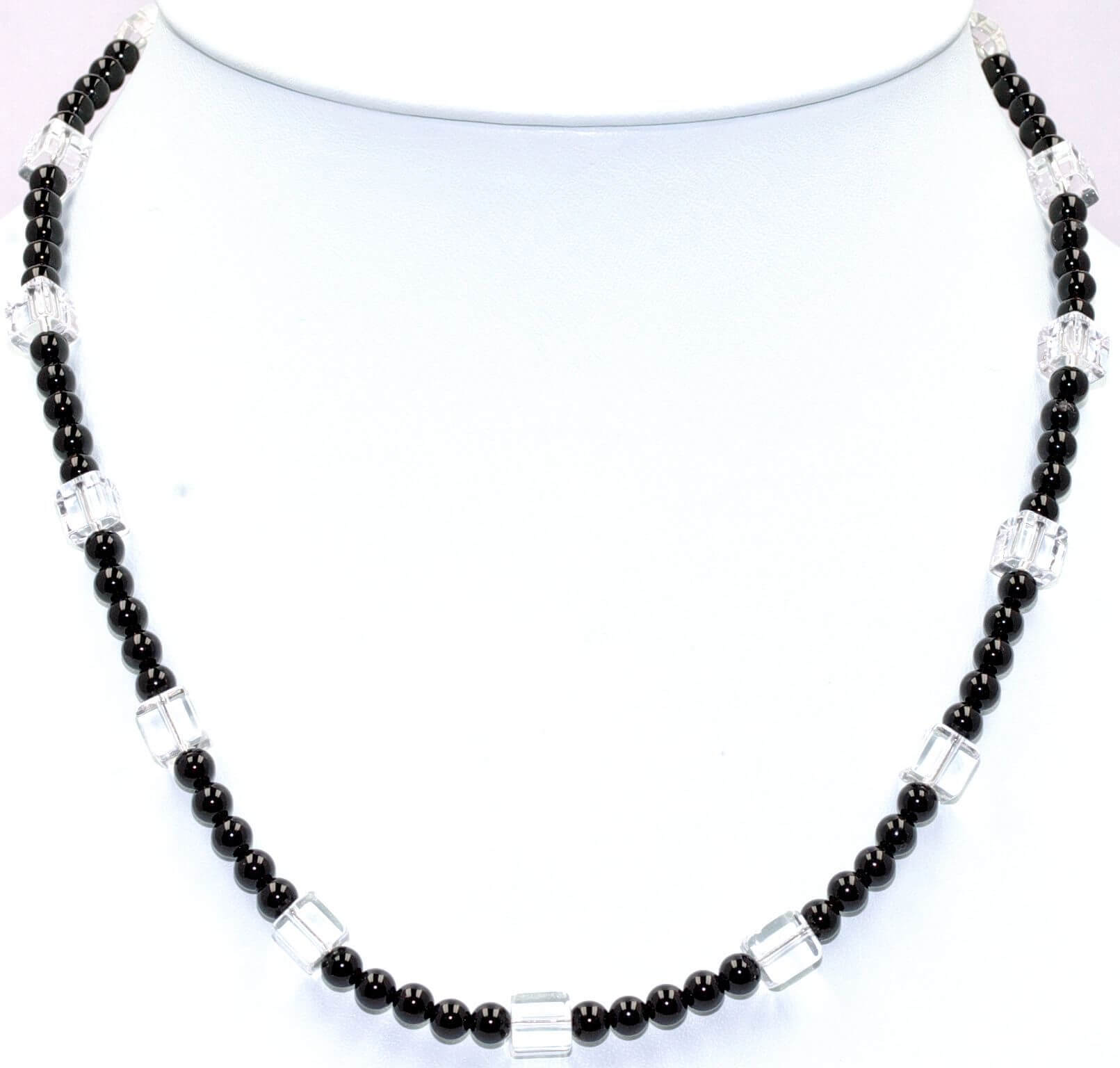 Onyx-Halskette-mit-Bergkristall-W-rfel