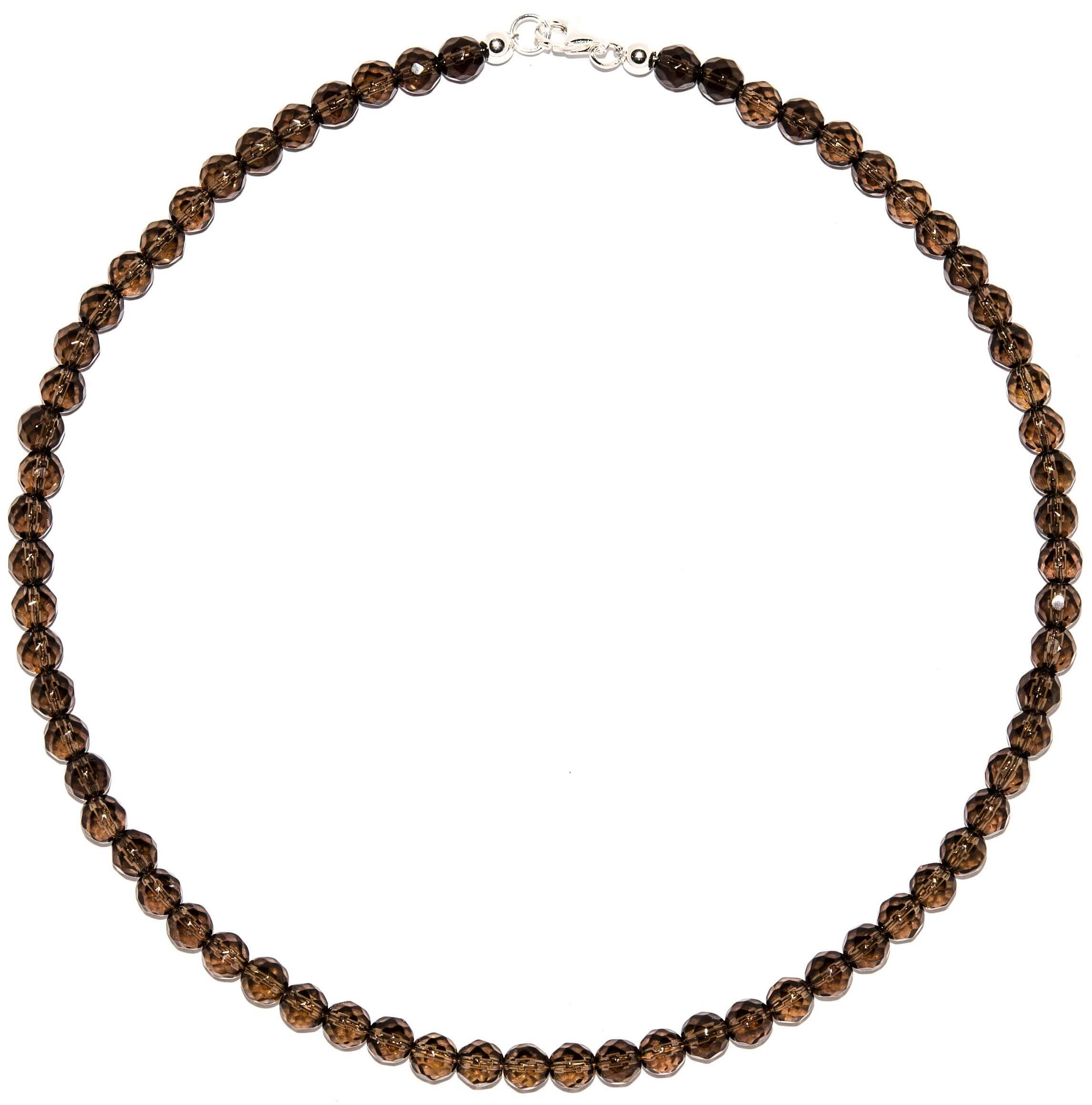 Rauchquarz-Halskette-rund