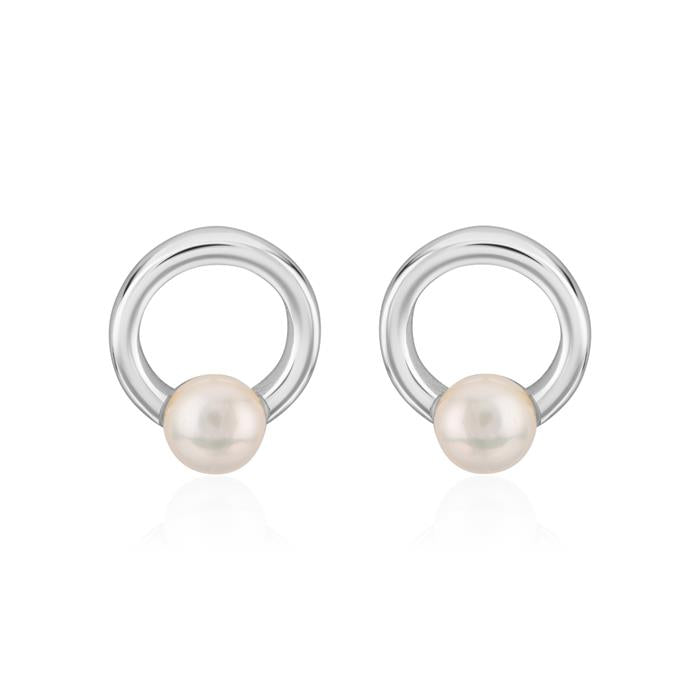 Perlen Ohrstecker mit Ring