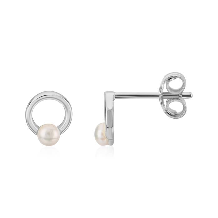 Perlen Ohrstecker mit Ring