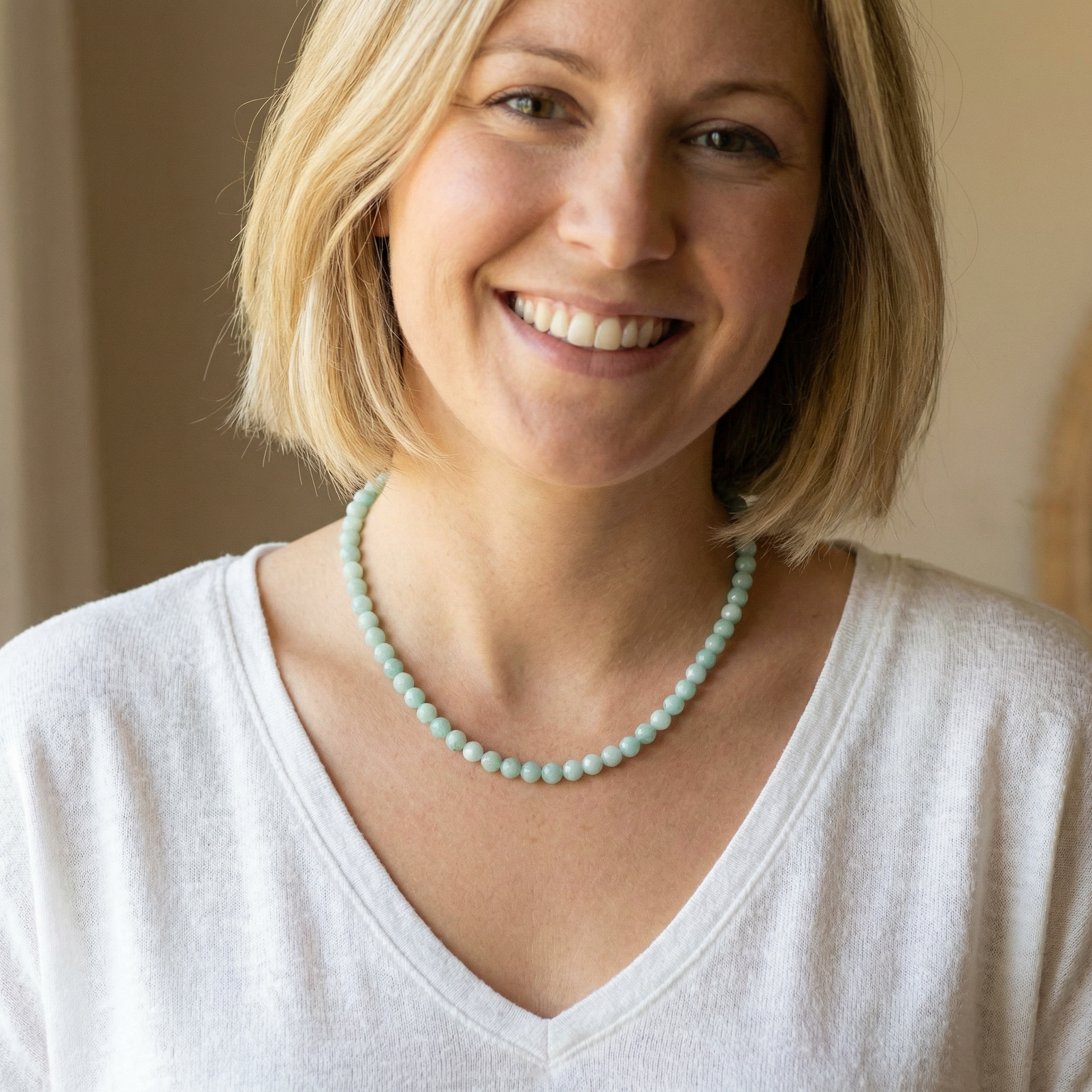 Facettierte Amazonit Halskette "Aqua Princess" 6mm