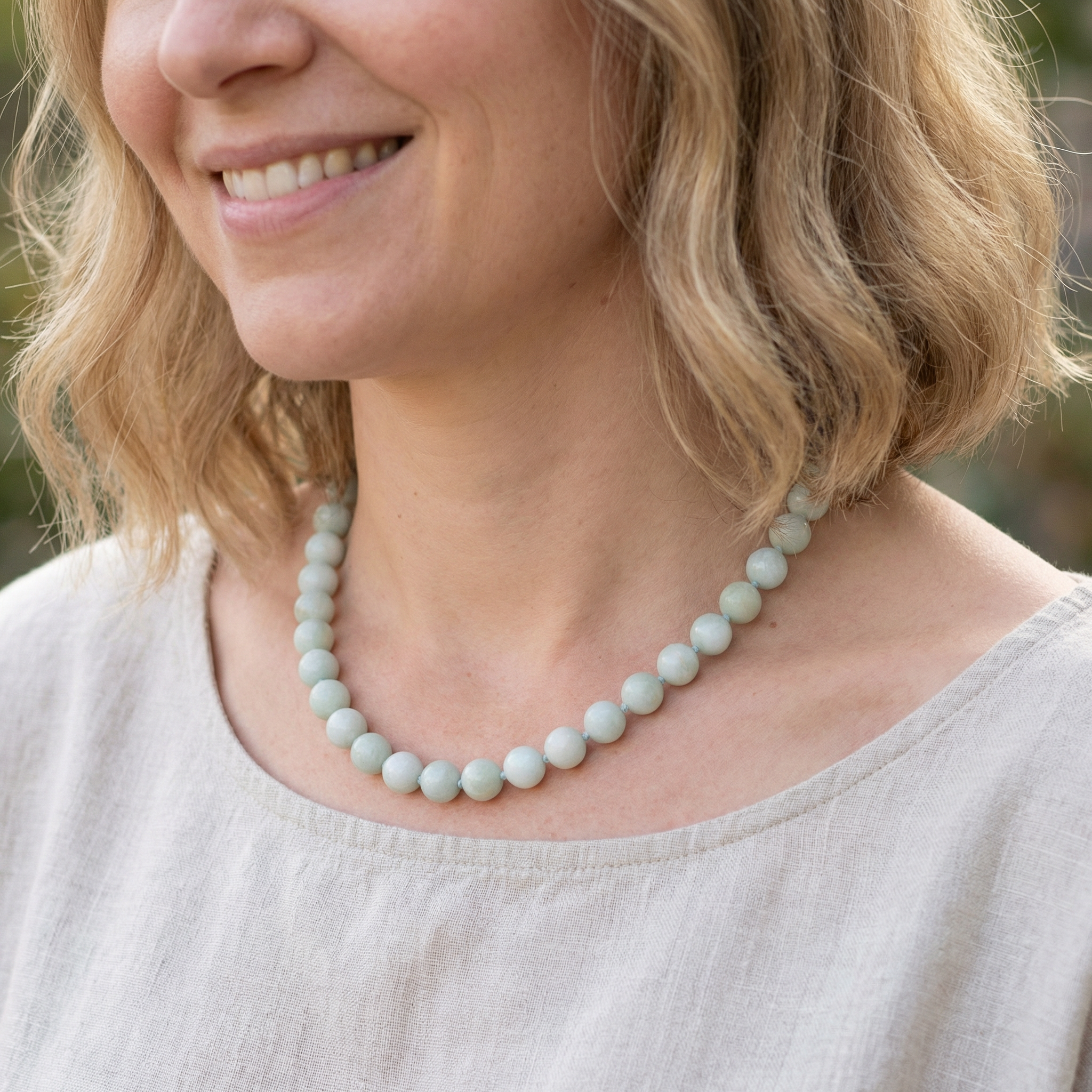 Amazonit Kugel Halskette 10mm