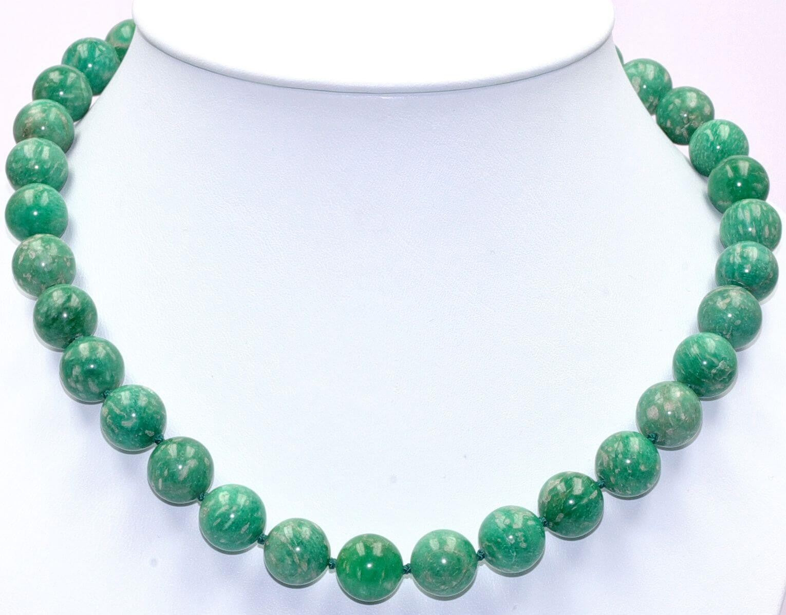 Amazonit Kugel Halskette 12mm