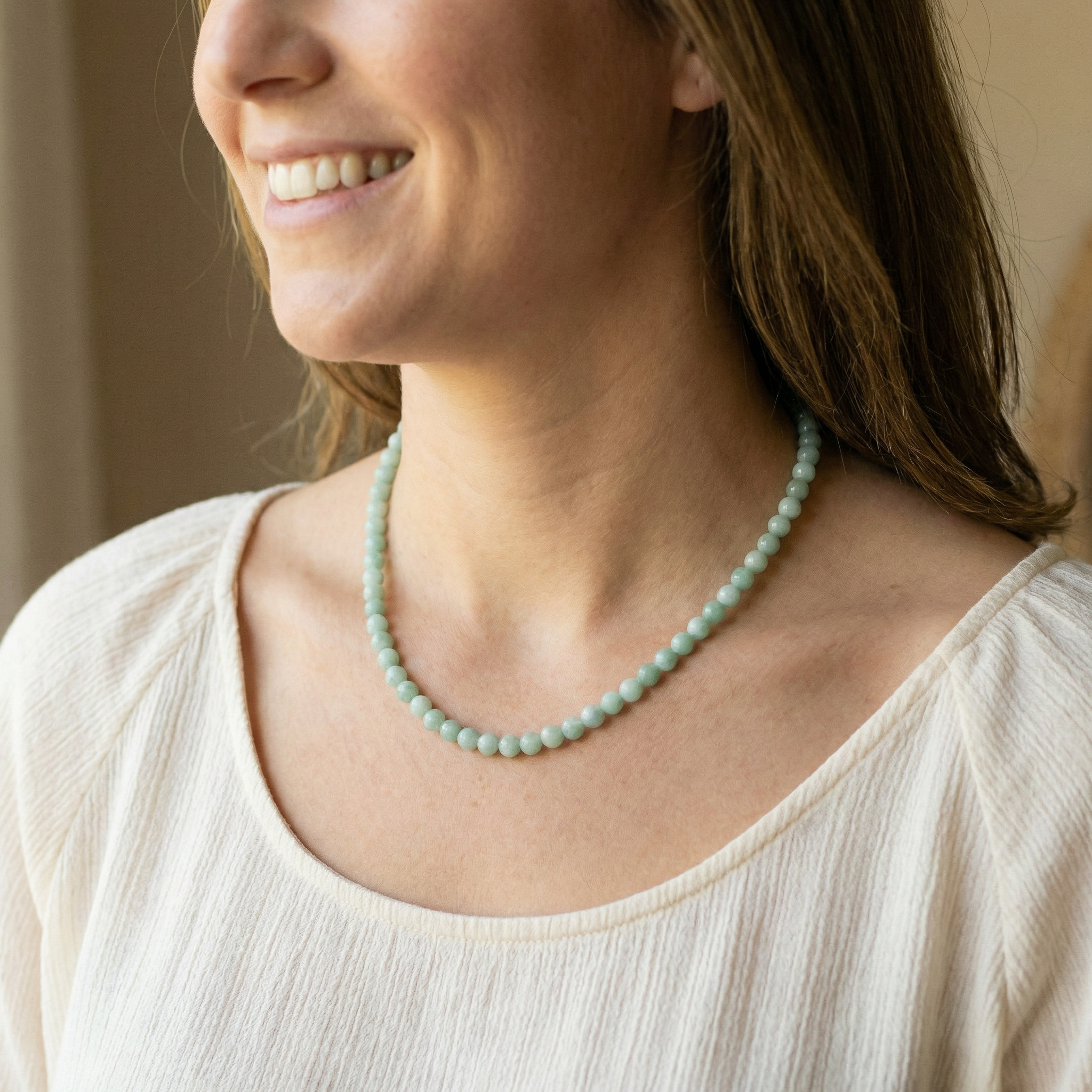 Facettierte Amazonit Halskette "Aqua Princess" 6mm