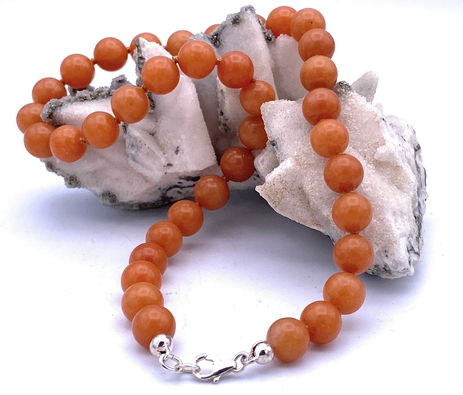 Aventurin orange Kugel Halskette 10mm