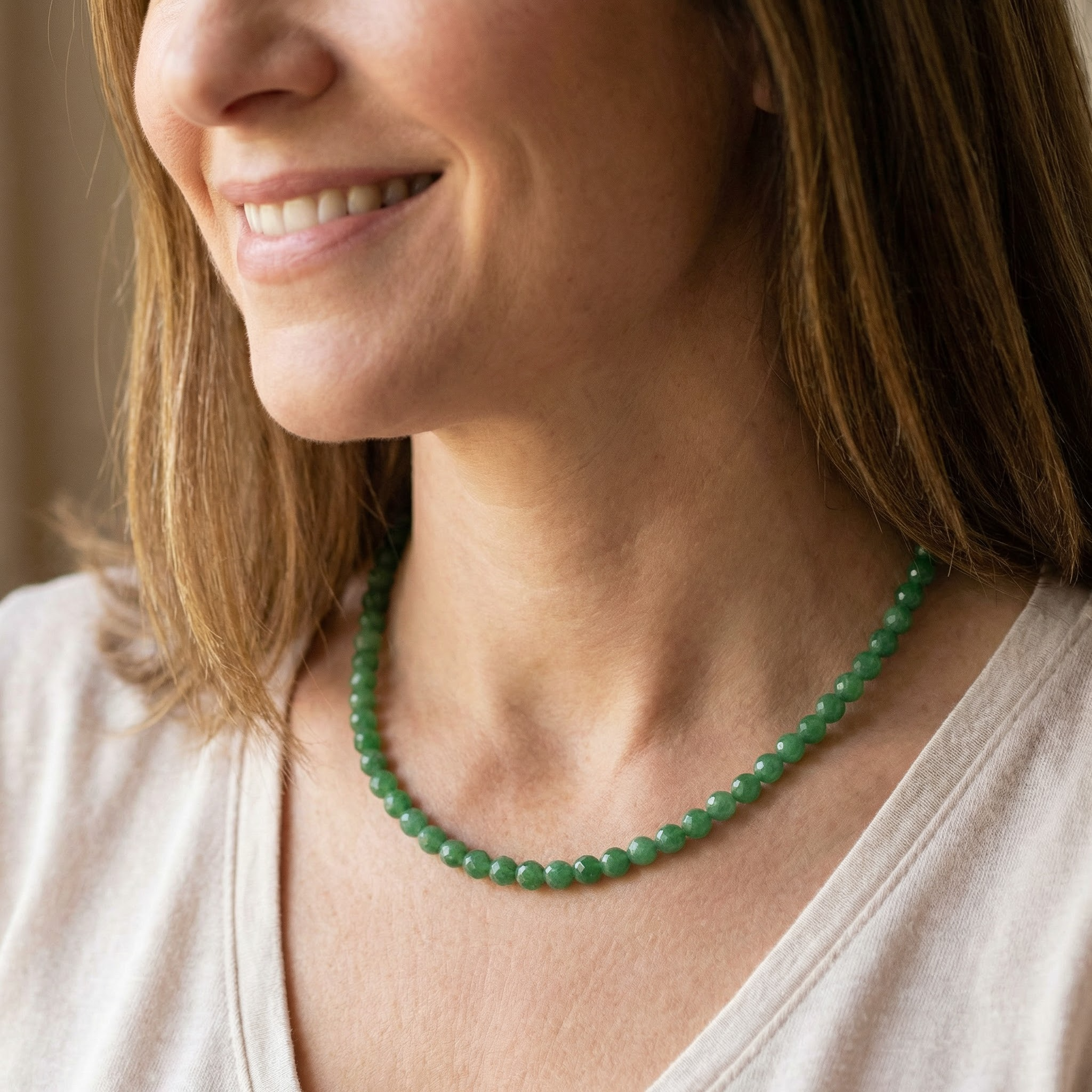 Facettierte Aventurin Halskette 6mm