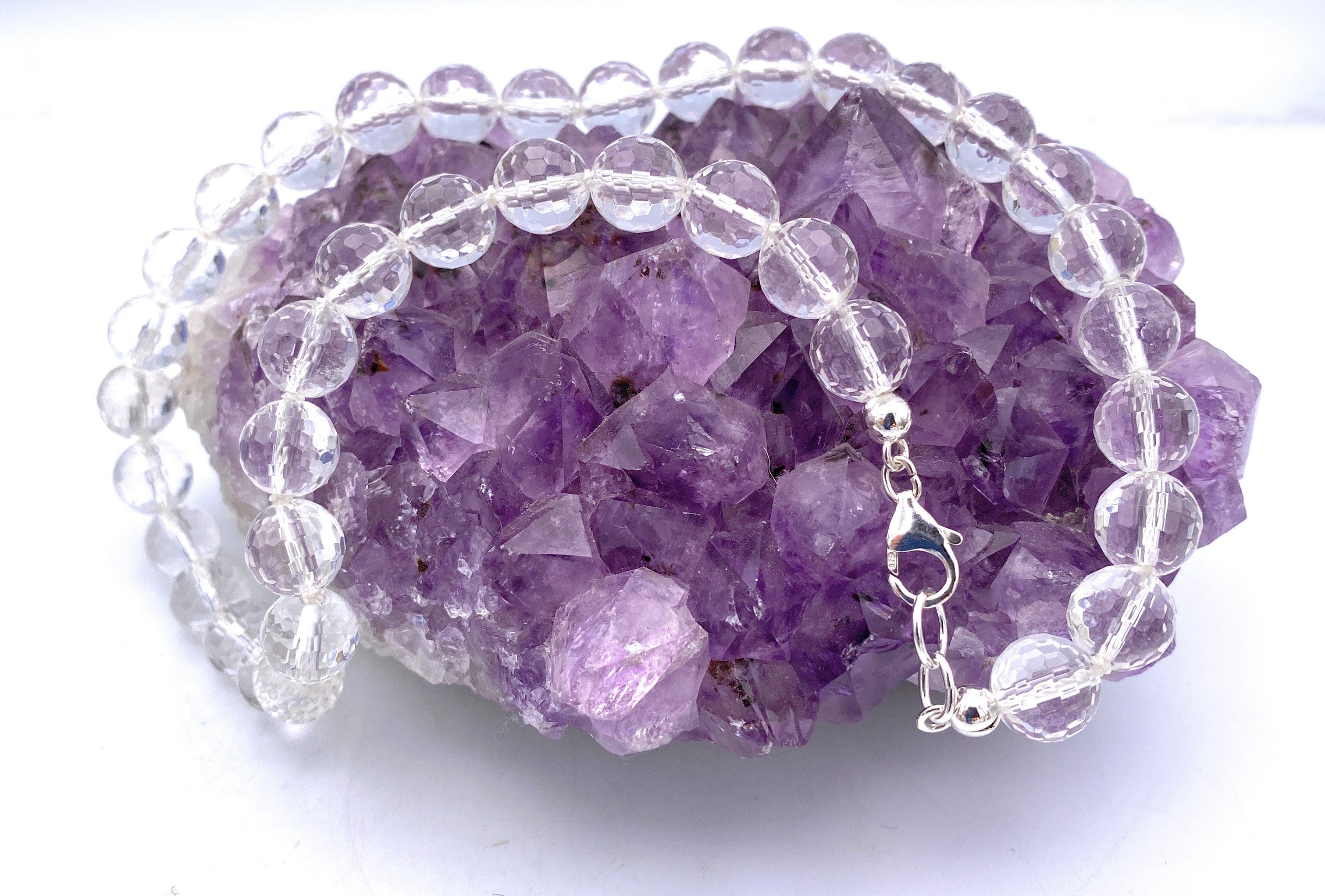 Facettierte Bergkristall Halskette 10mm