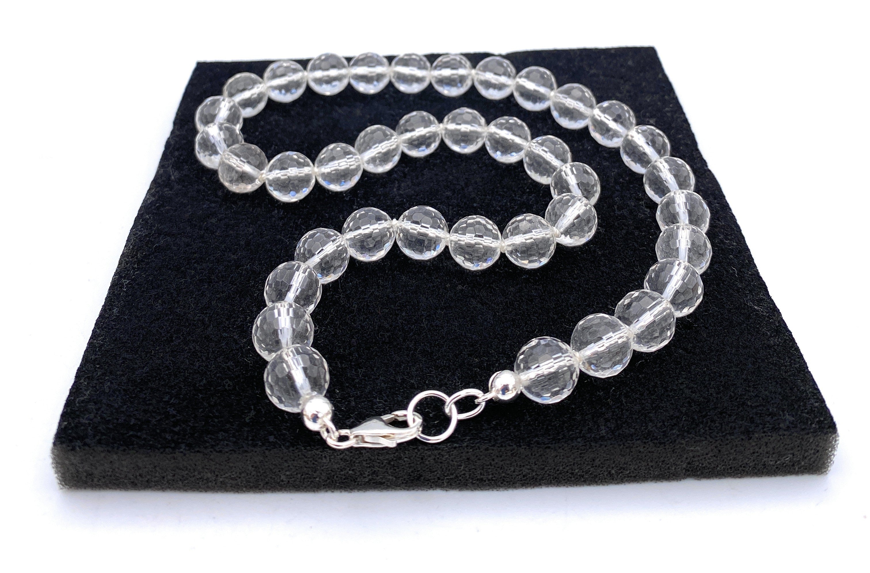 Facettierte Bergkristall Halskette 10mm