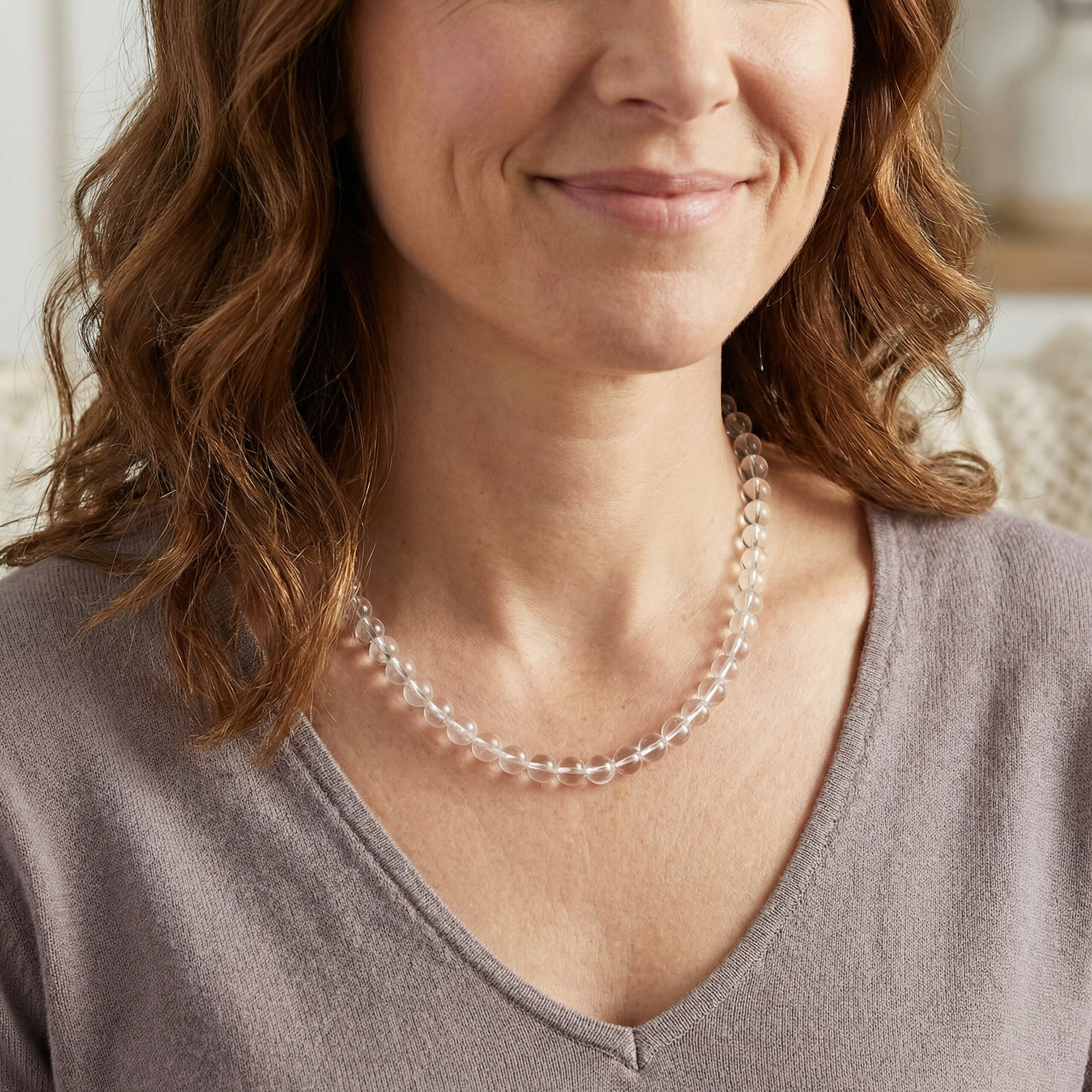 Bergkristall Kugel Halskette 8mm