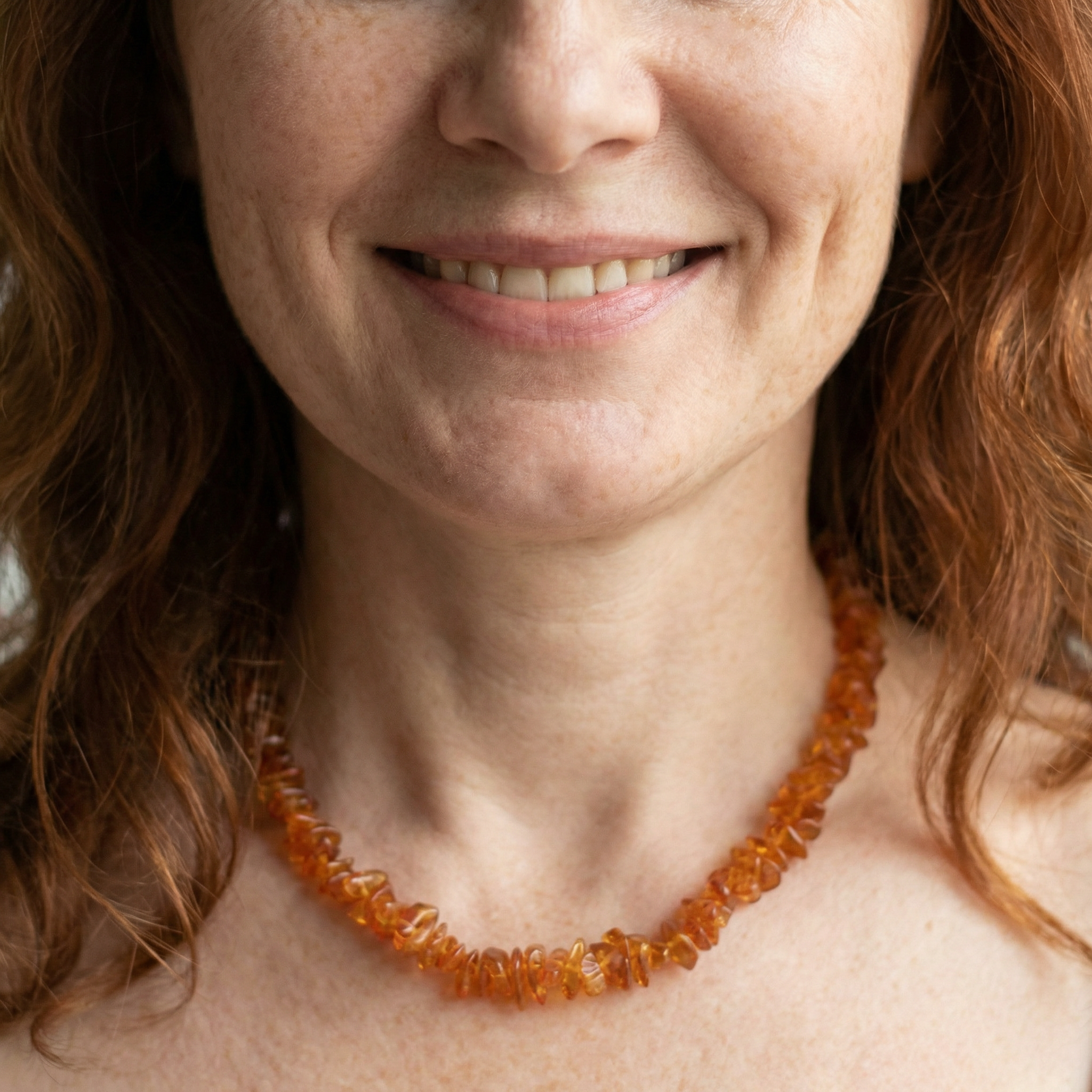 Bernstein Chips Halskette 8mm