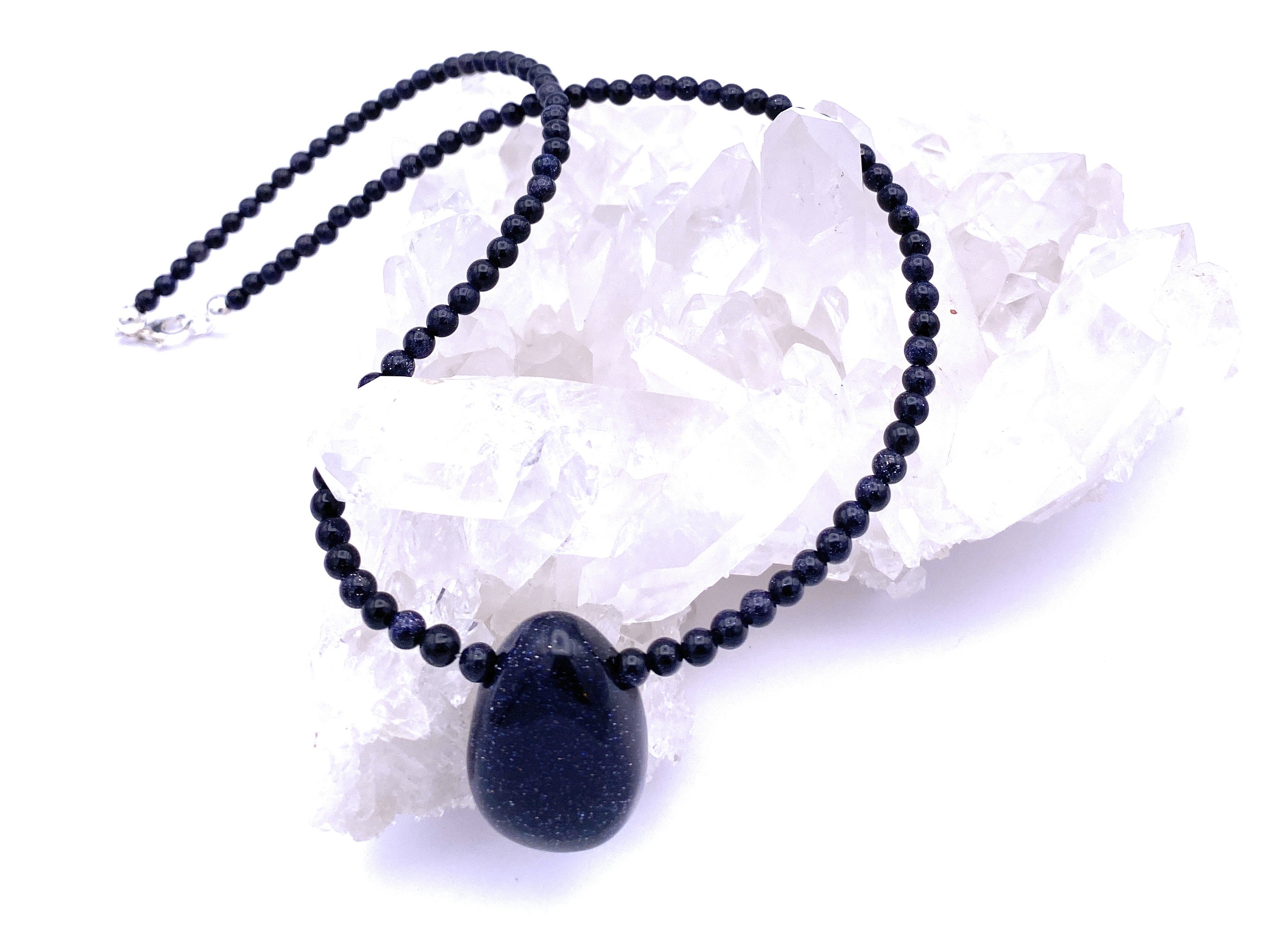 Blaufluss Halskette 4 mm mit Anhänger