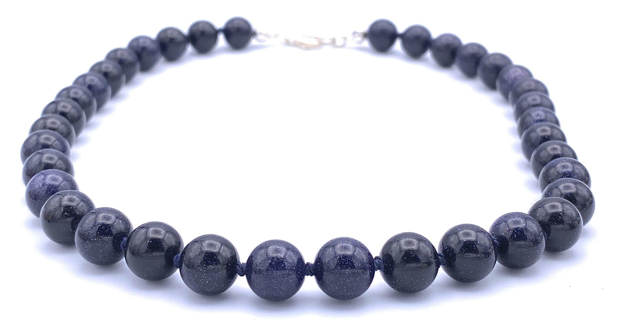 Blaufluss Kugel Halskette 10mm
