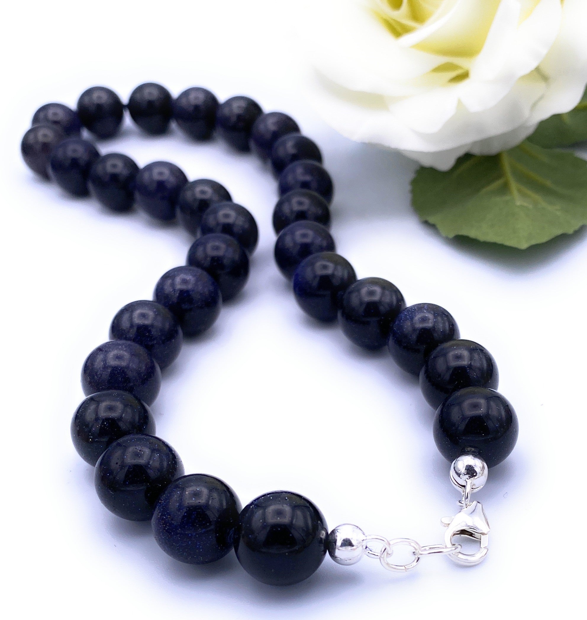 Blaufluss Kugel Halskette 14mm