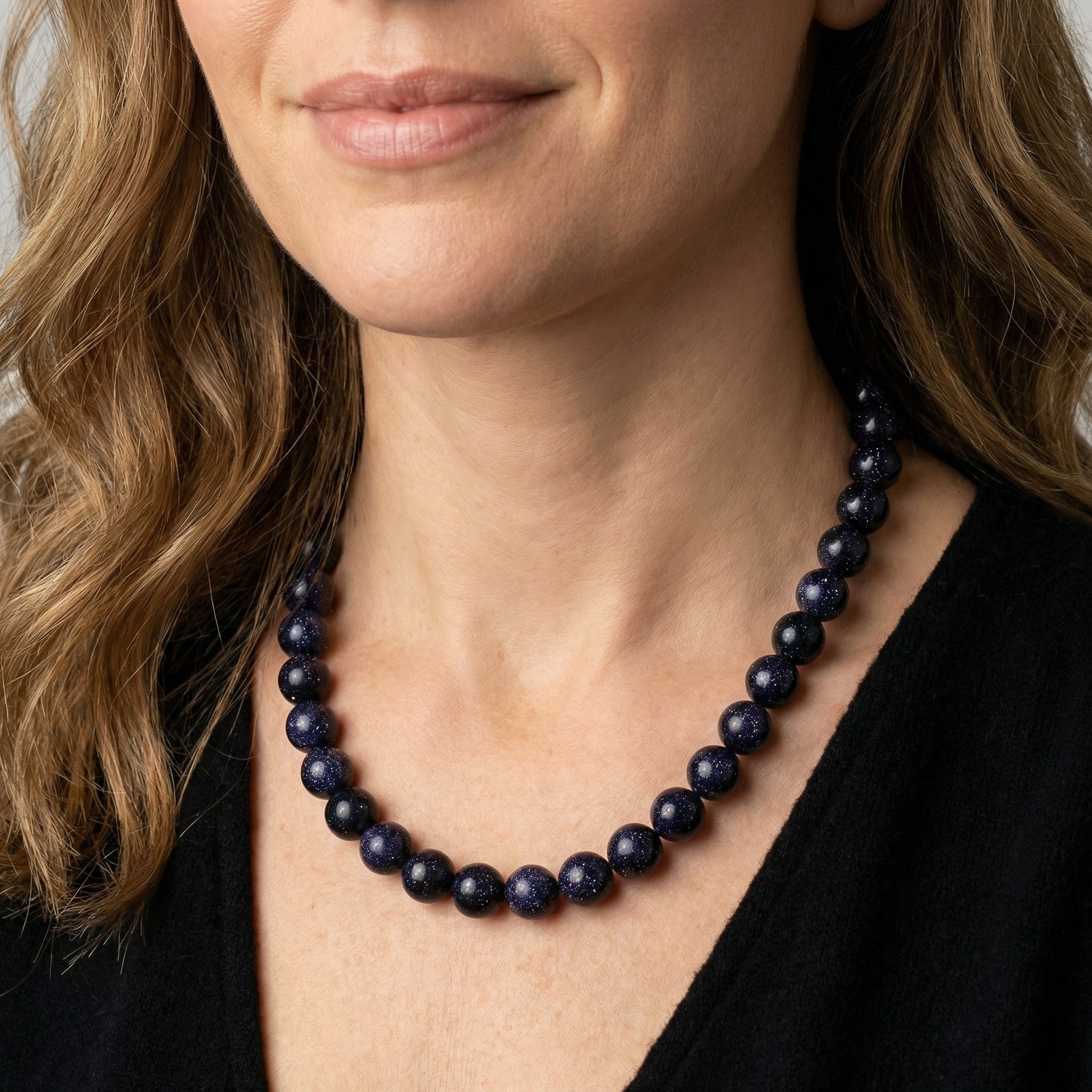 Blaufluss Kugel Halskette 14mm