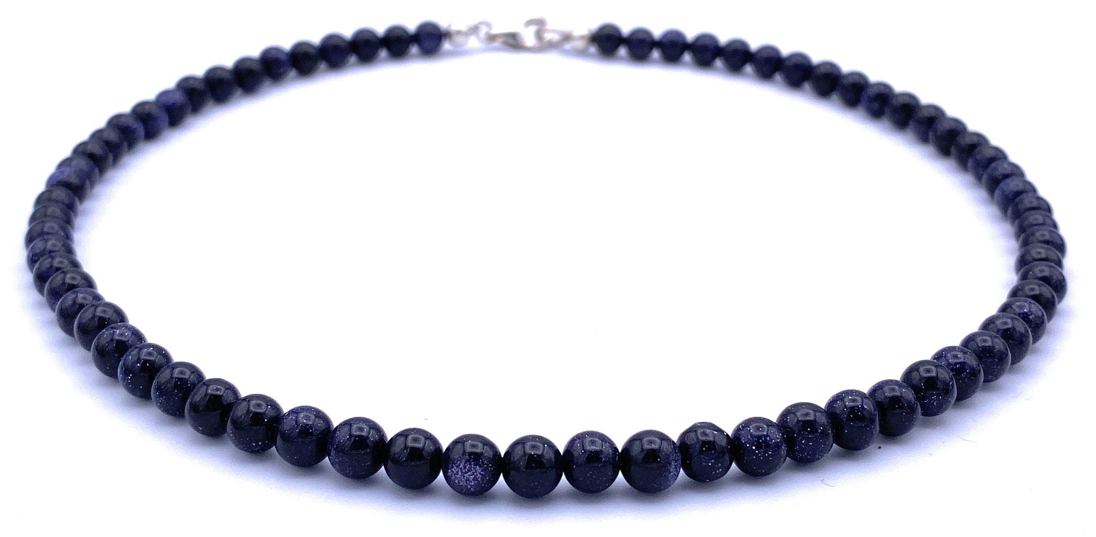 Blaufluss Kugel Halskette 6mm