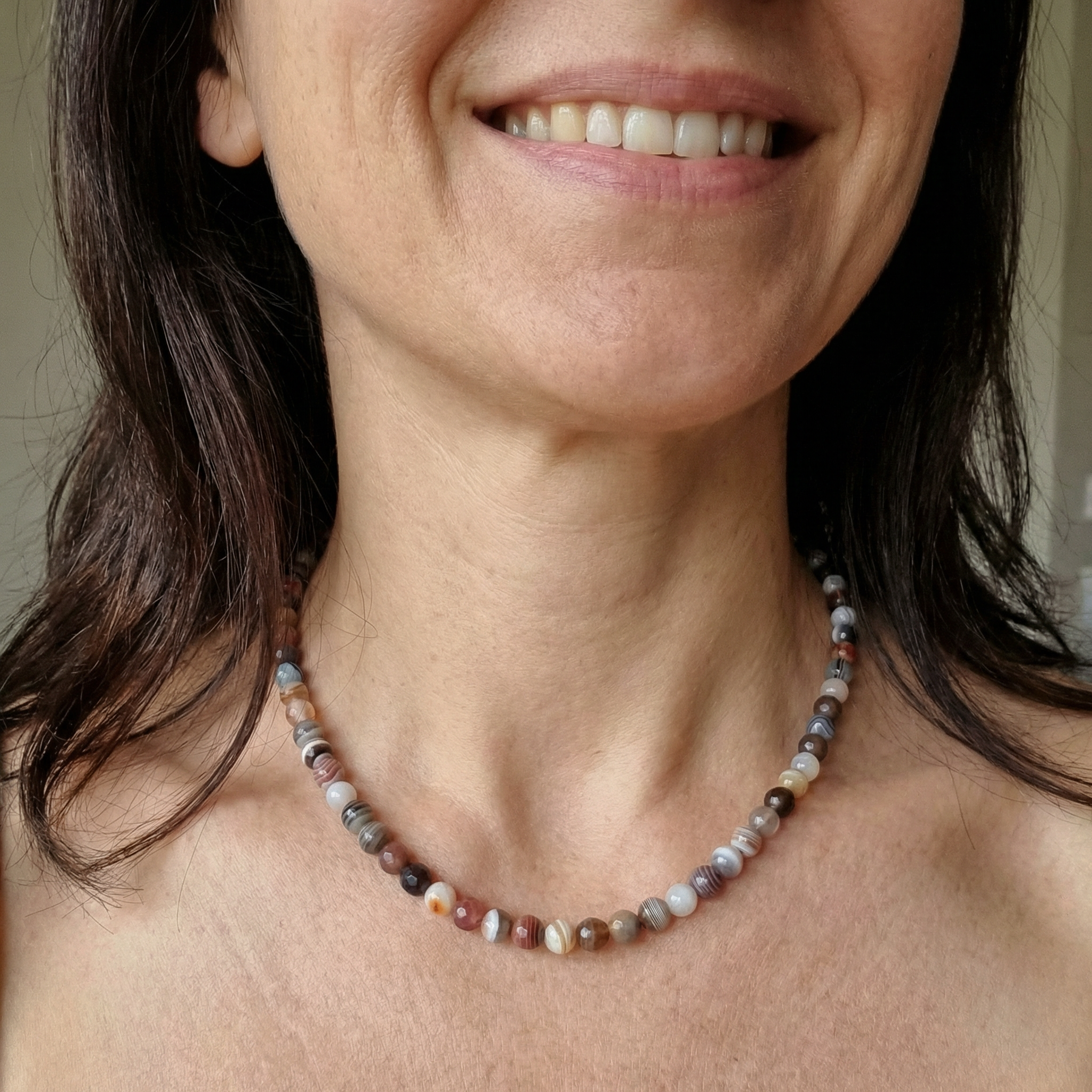 Botswana-Achat Halskette