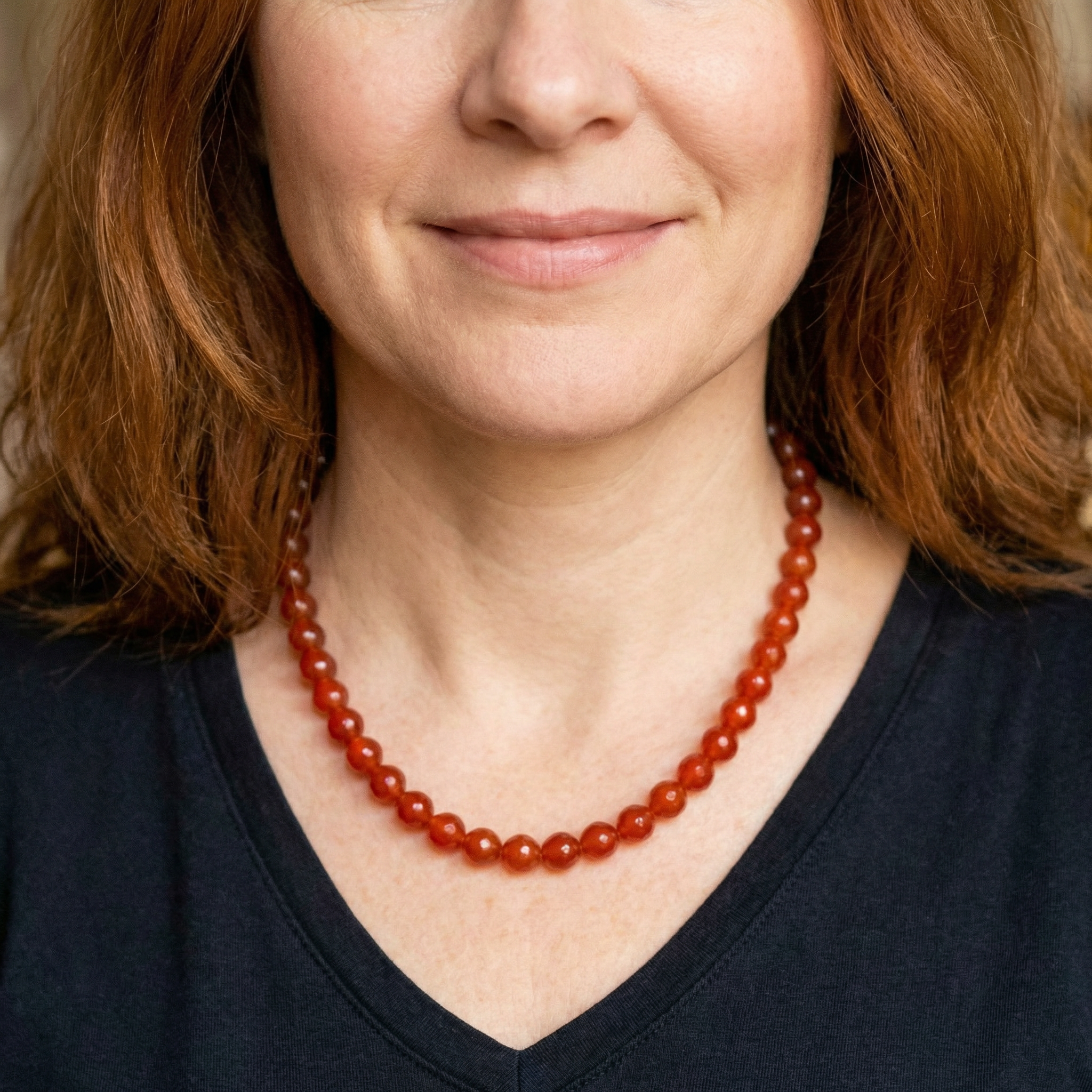 Facettierte Carneol Halskette 10mm