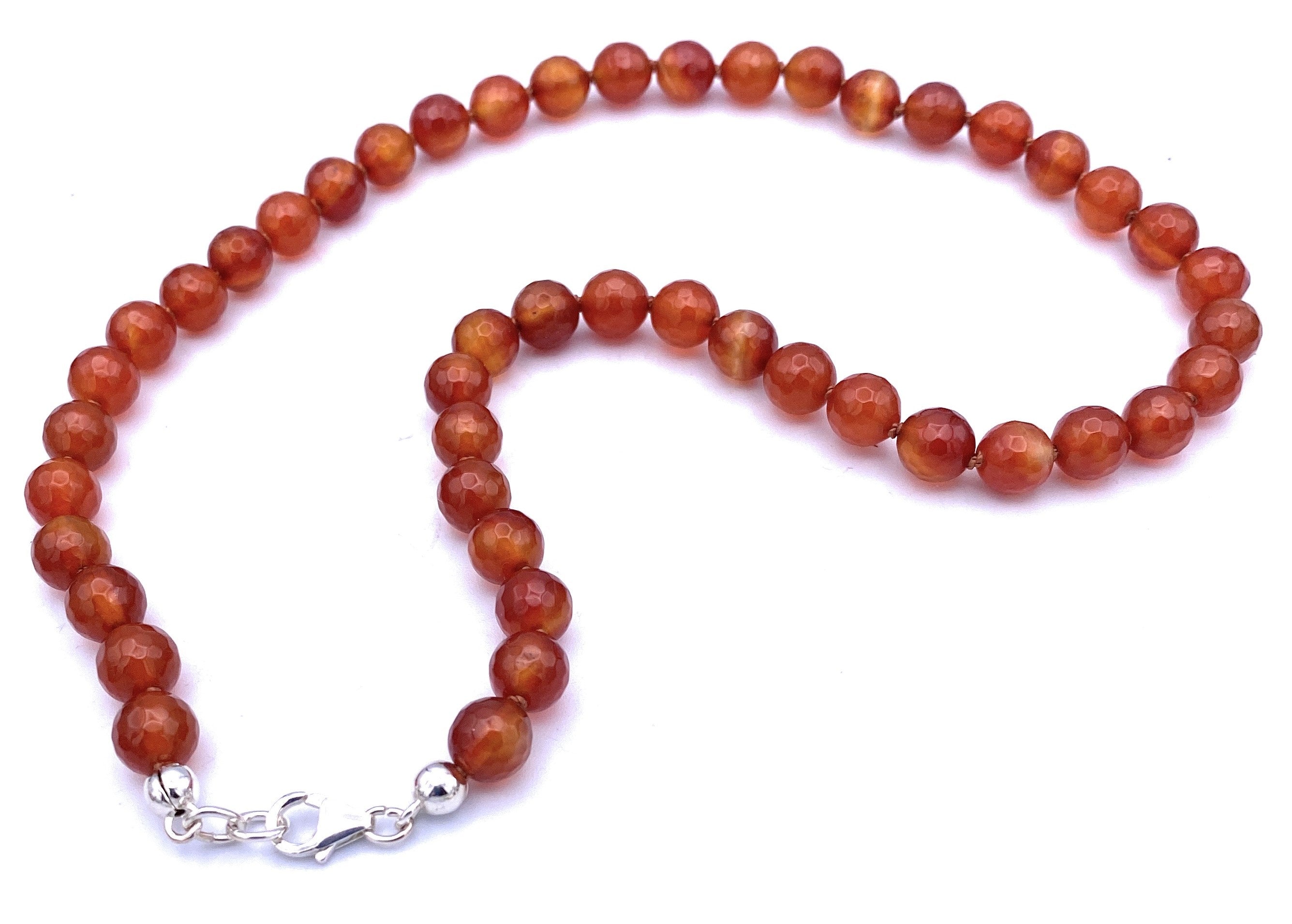 Facettierte Carneol Halskette 8mm