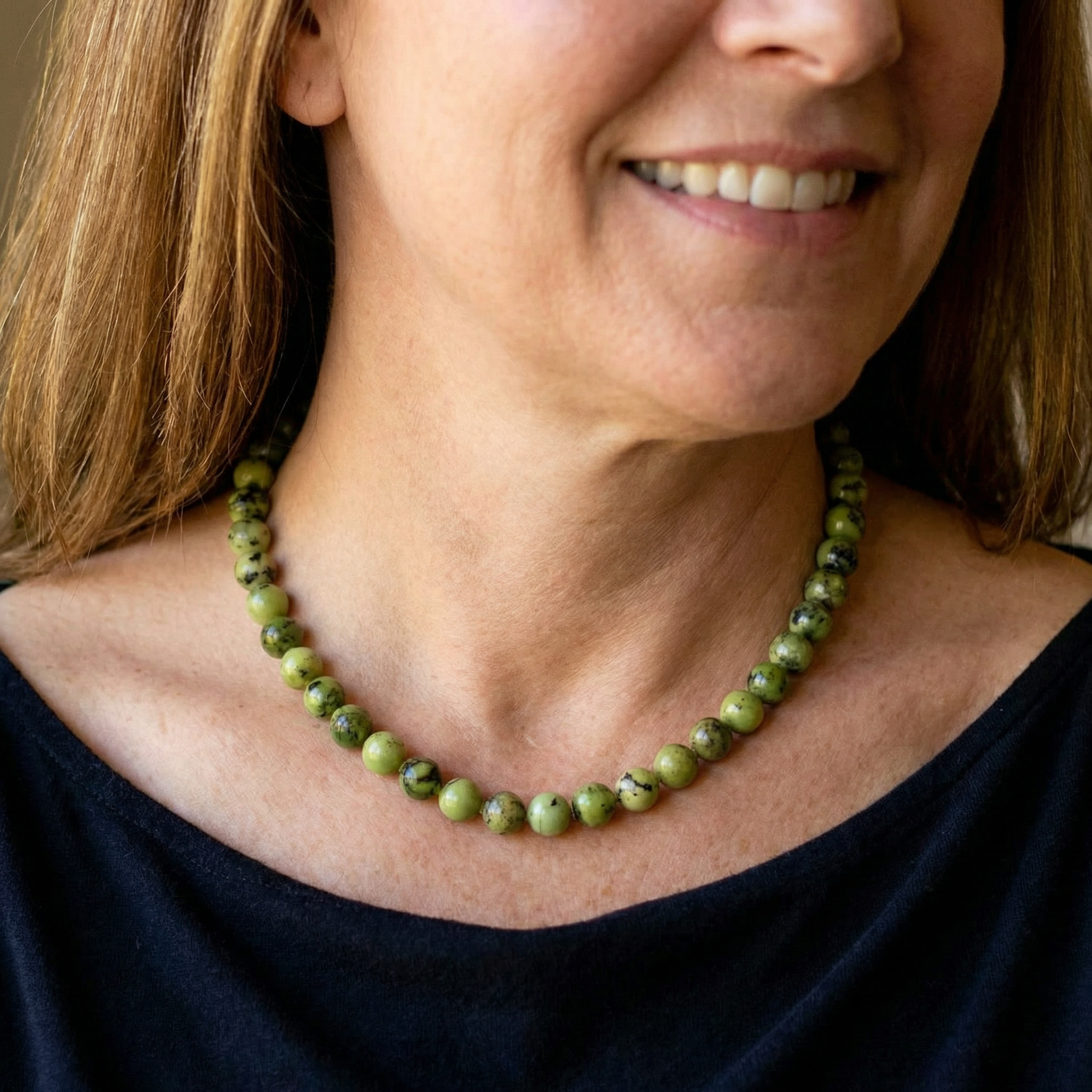 Chrysopras Halskette 10 mm