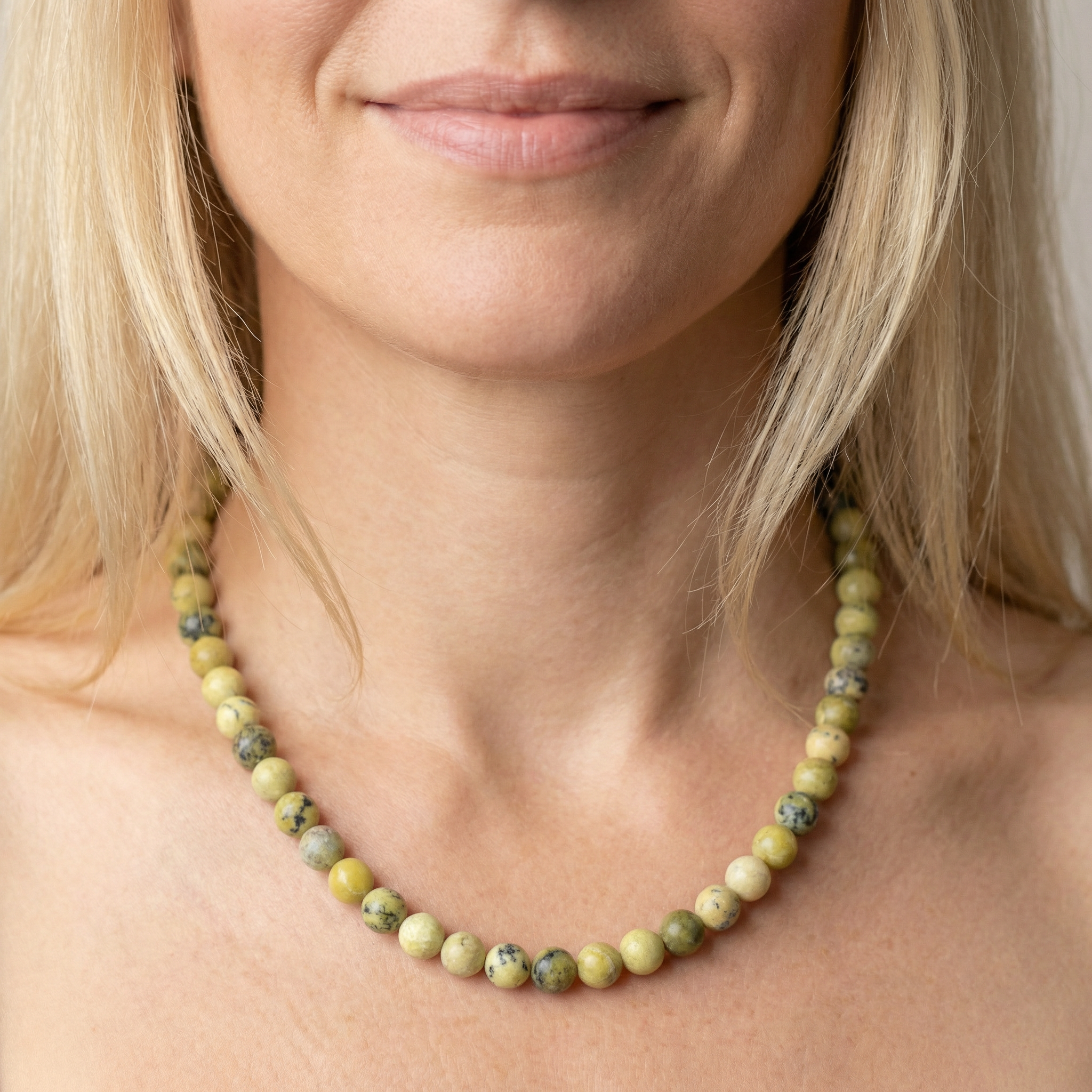 Chrysopras Kugel Halskette 8mm