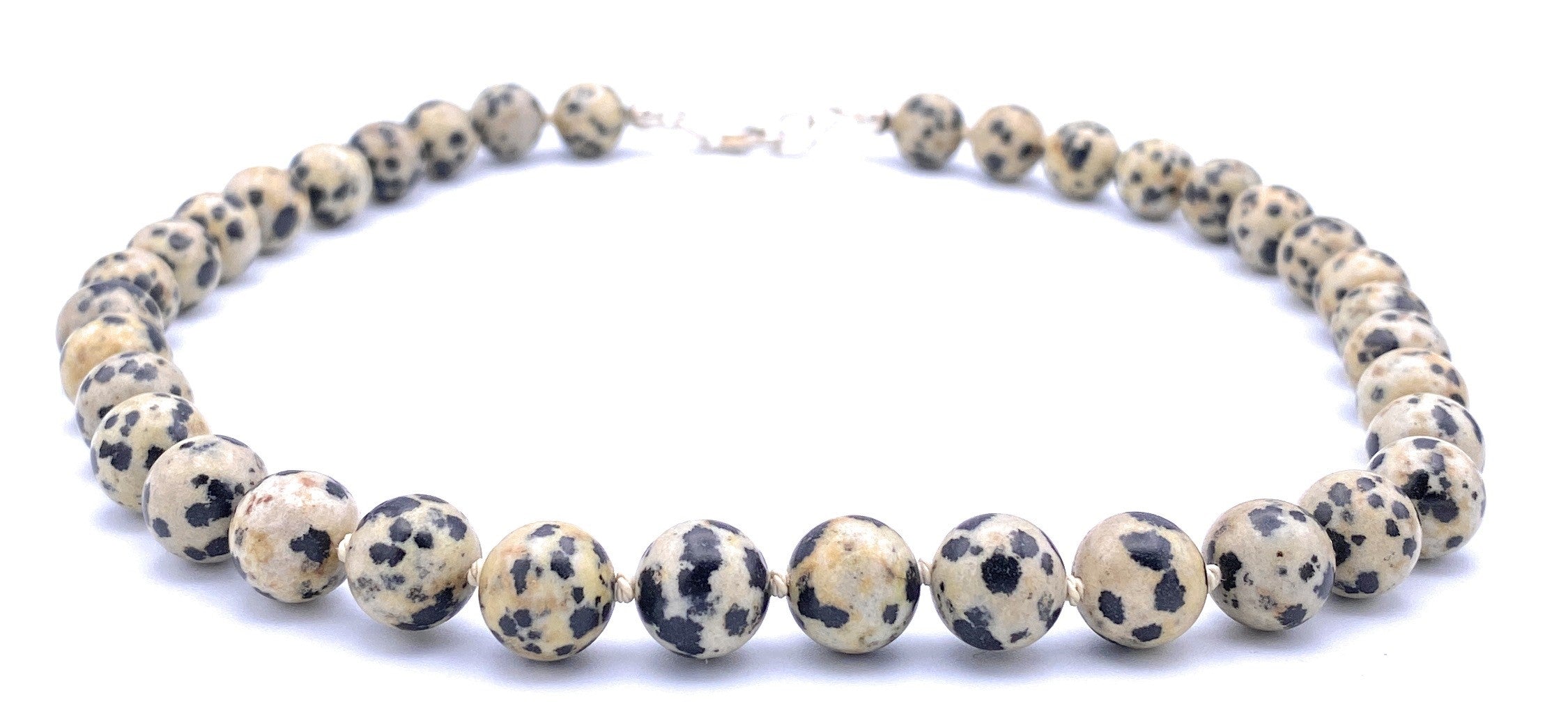 Dalmatiner-Jaspis Kugel Halskette 10mm