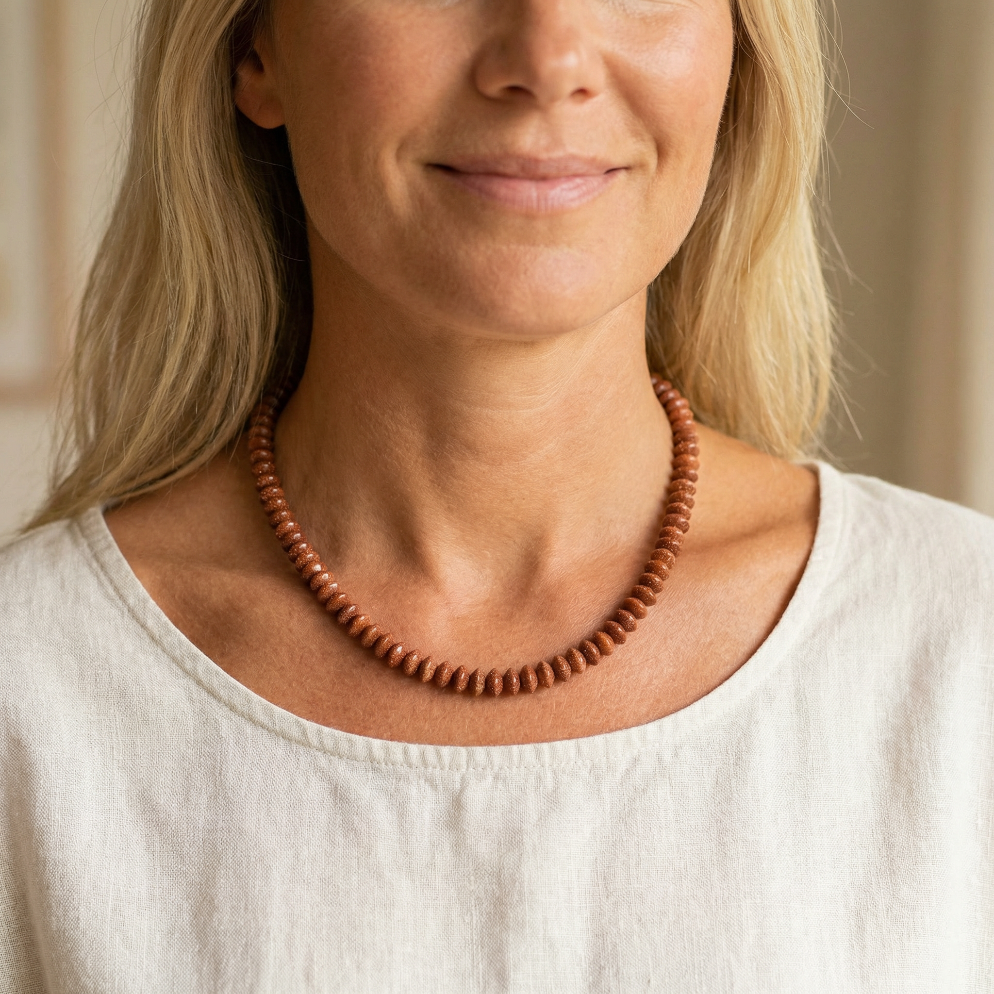 Goldfluss Linsen Halskette