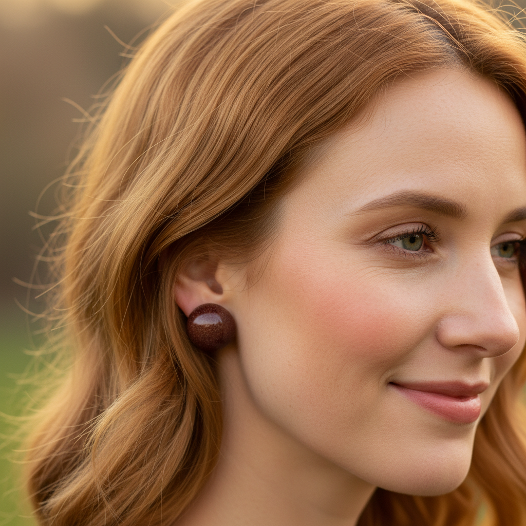 Goldfluss Halbkugel-Ohrstecker 10mm