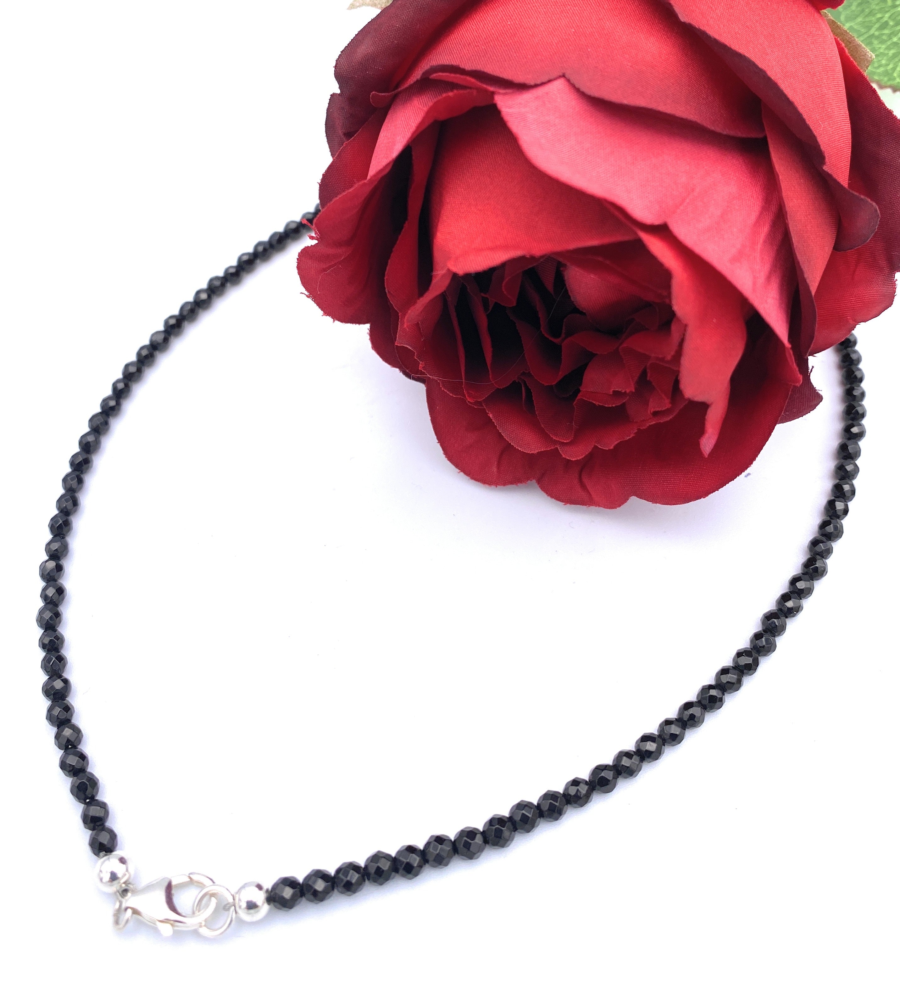 Facettierte Granat Halskette 4mm