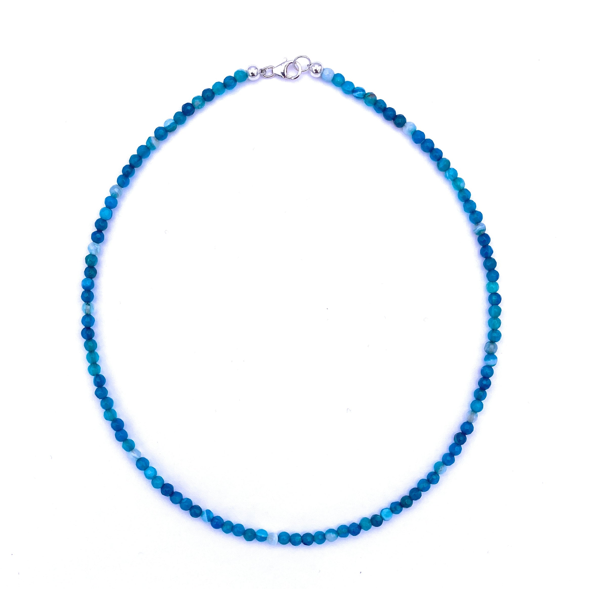 Facettierte Achat Halskette in Blautönen