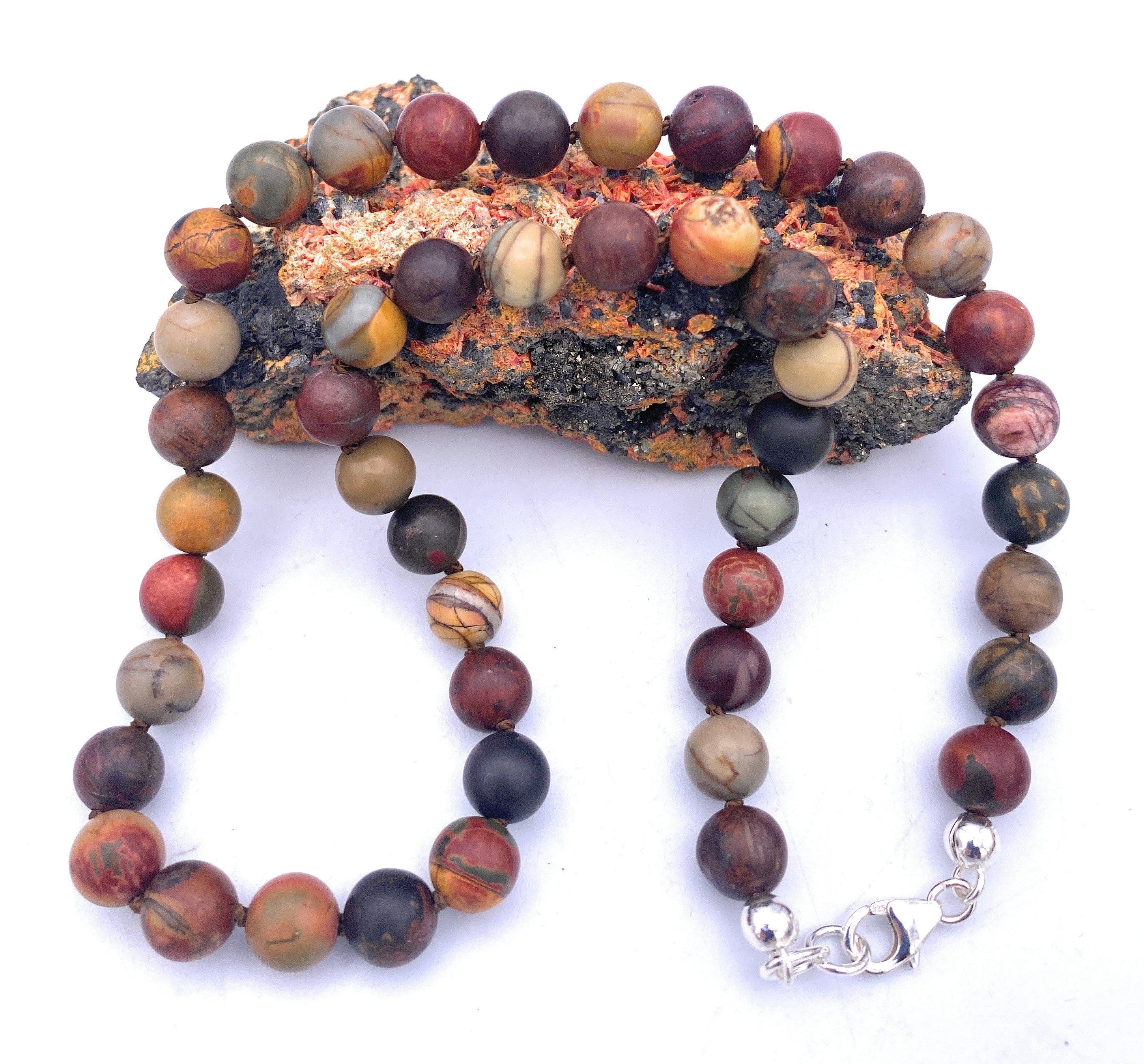 Jaspis Kugel Halskette 8mm