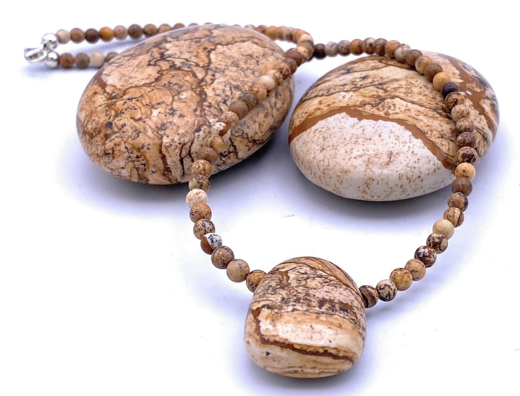 Landschafts-Jaspis Halskette mit Anhänger