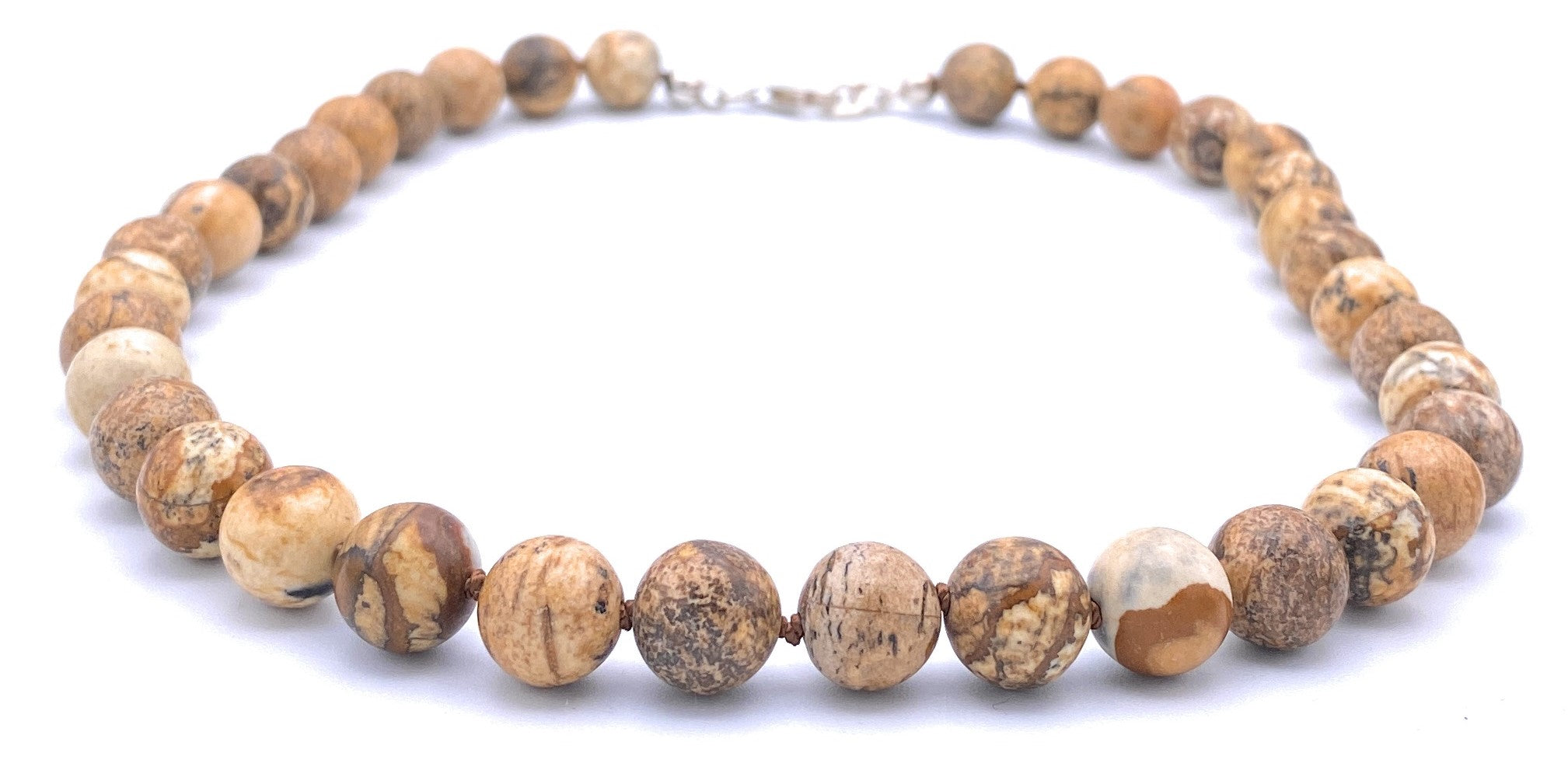 Landschafts-Jaspis Kugel Halskette 10mm