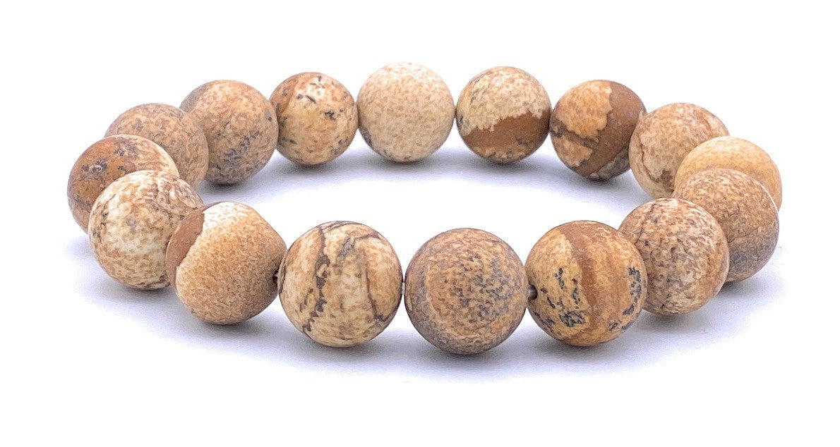 Landschafts-Jaspis Kugel Armband 12mm