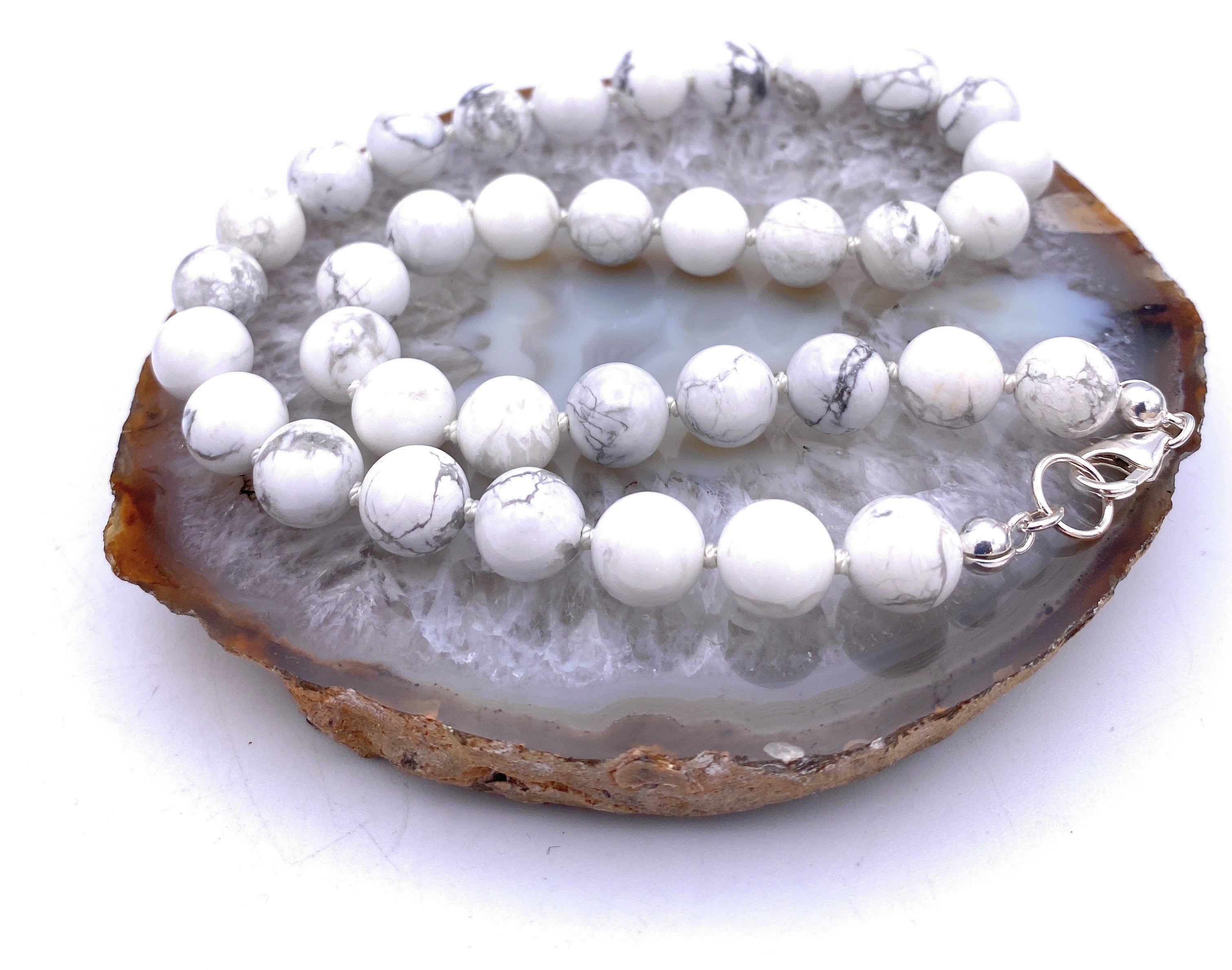 Magnesit Kugel Halskette 10mm