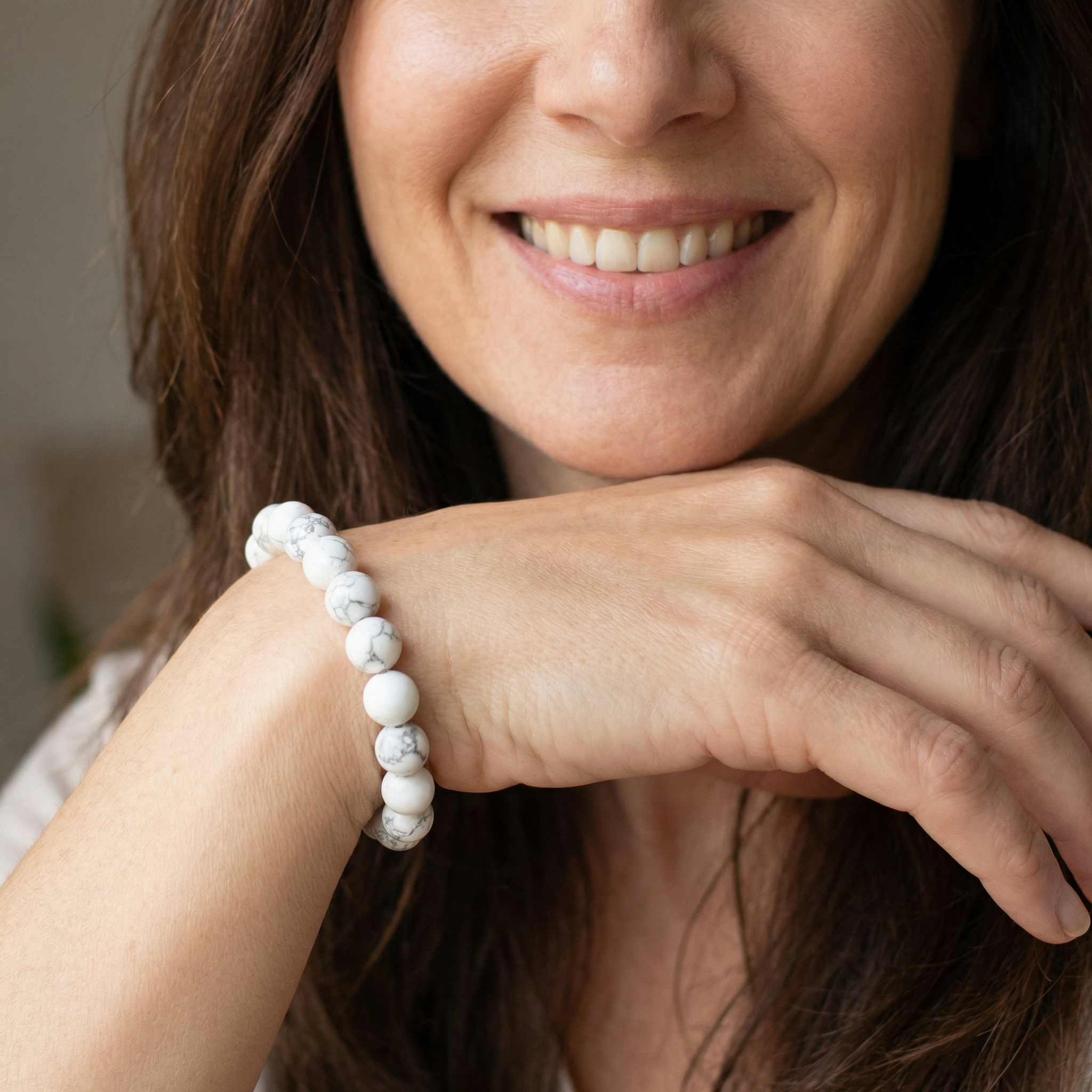 Marmoriertes Magnesit Armband 12 mm