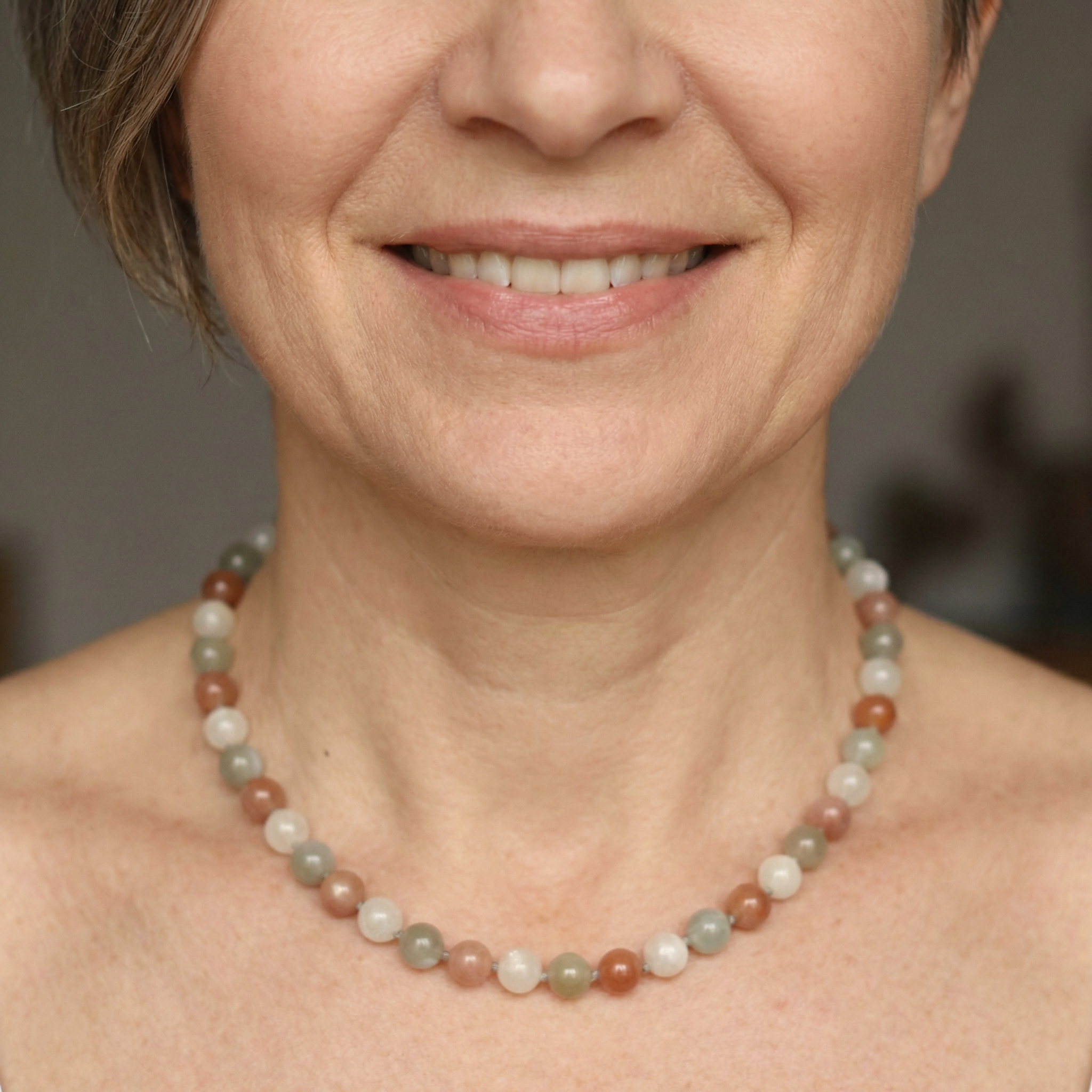 Mondstein Kugel Halskette 8mm