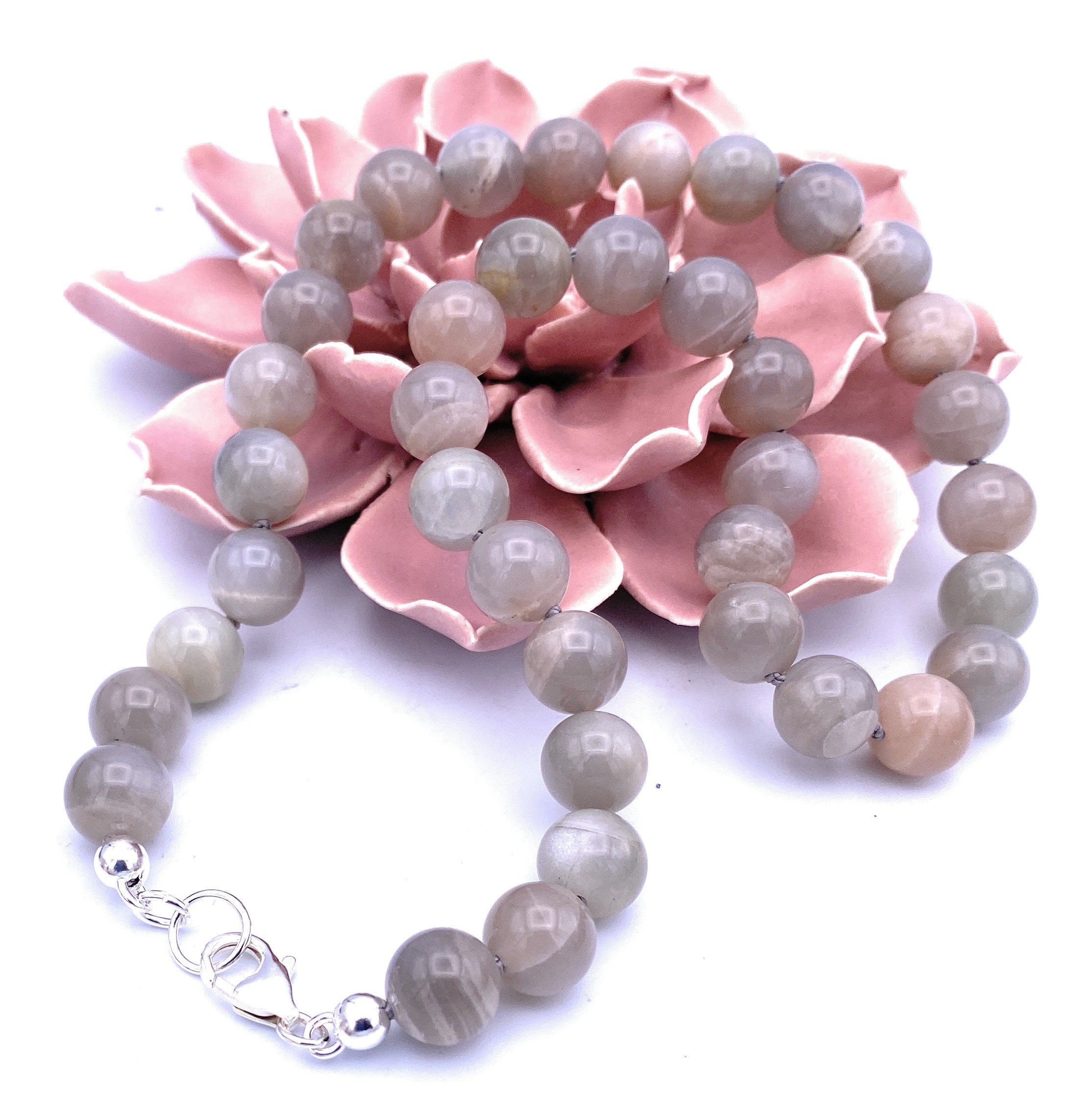 Mondstein Kugel Halskette 10mm