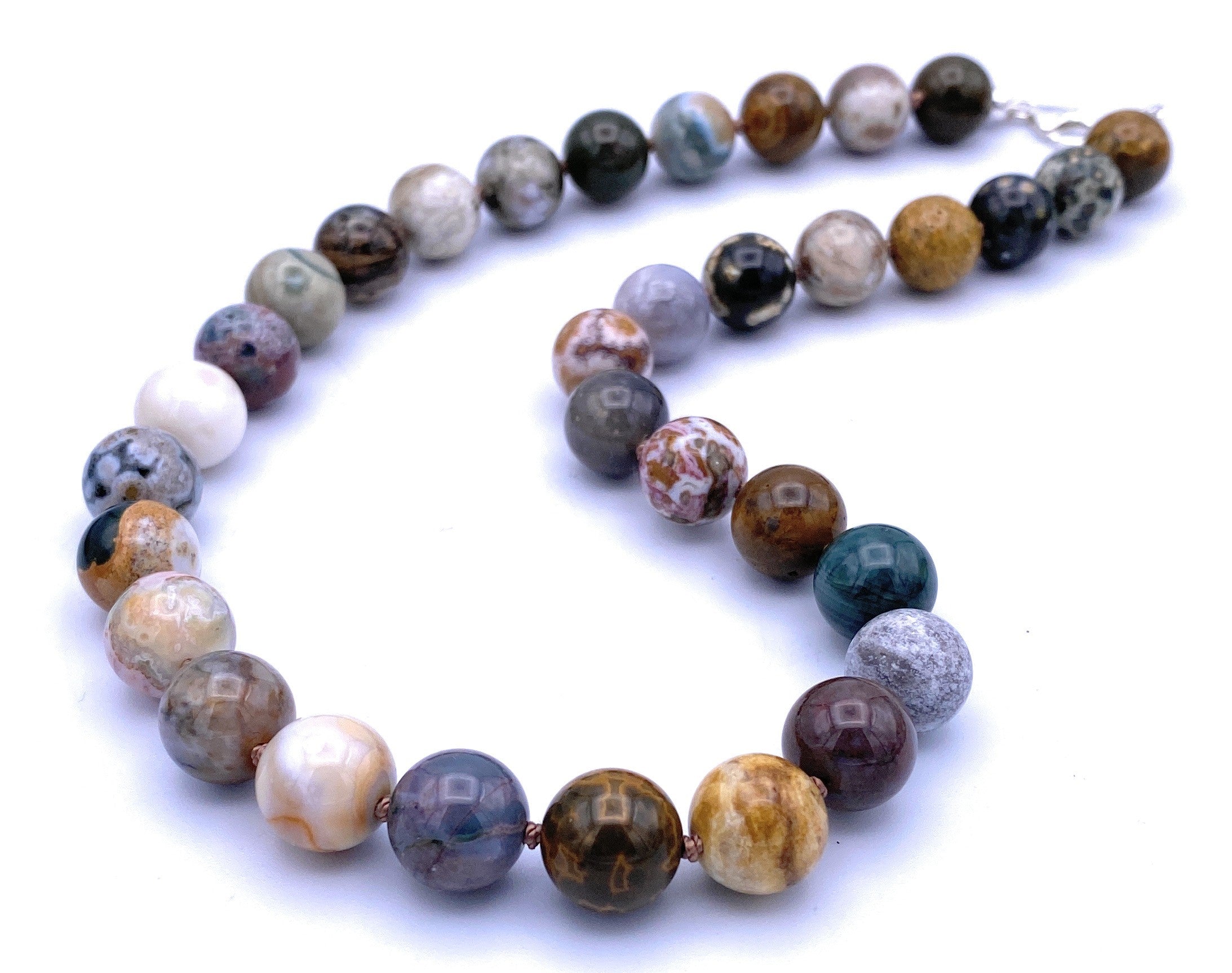 Ozean-Jaspis Halskette 12 mm