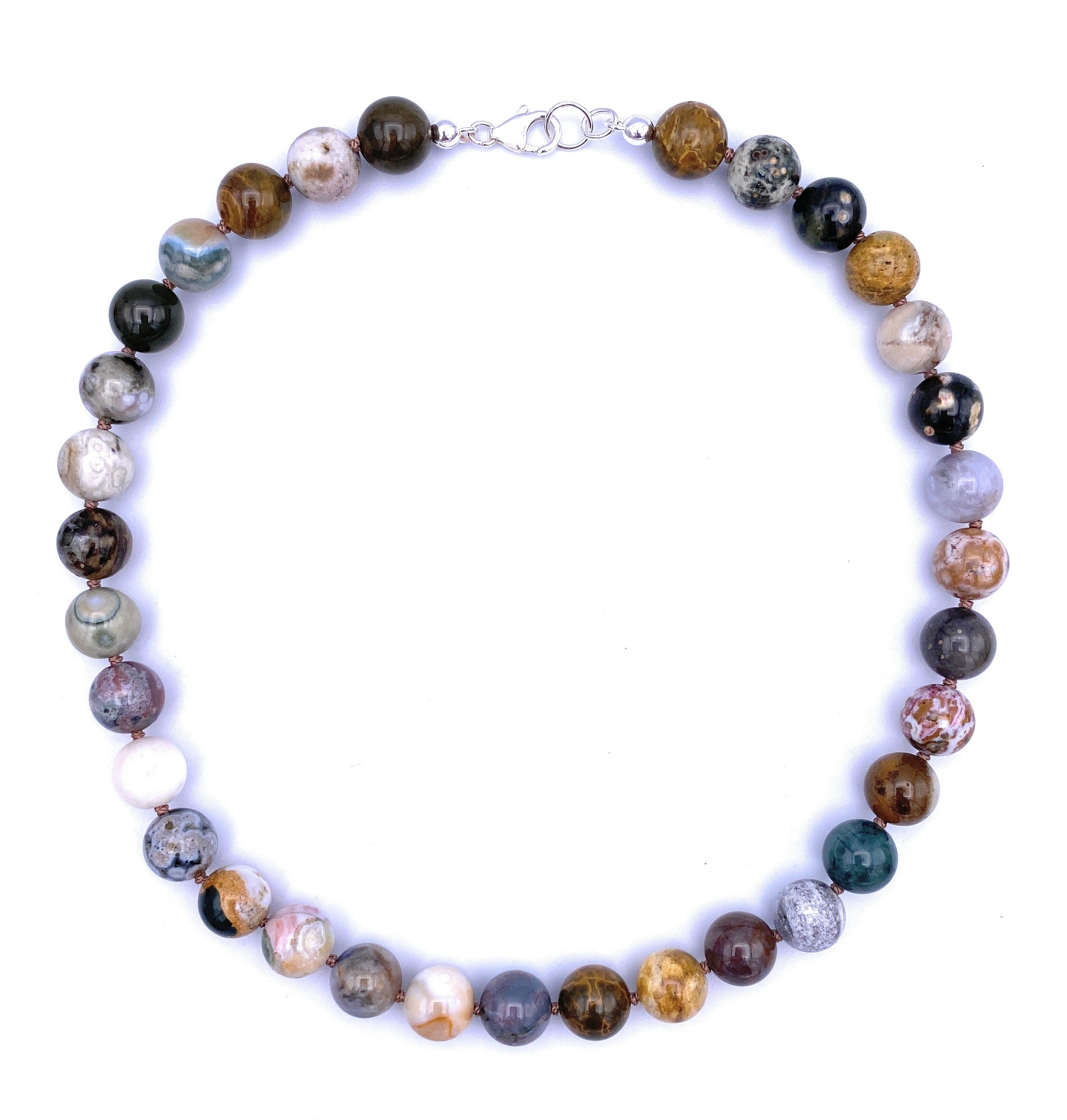 Ozean-Jaspis Halskette 12 mm