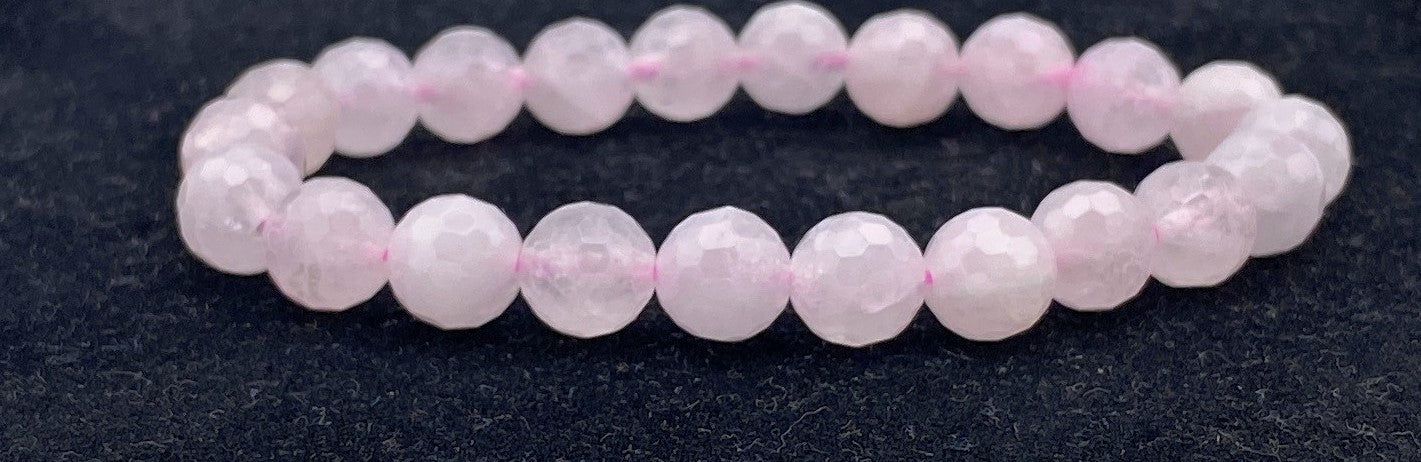 Facettiertes Rosenquarz Armband
