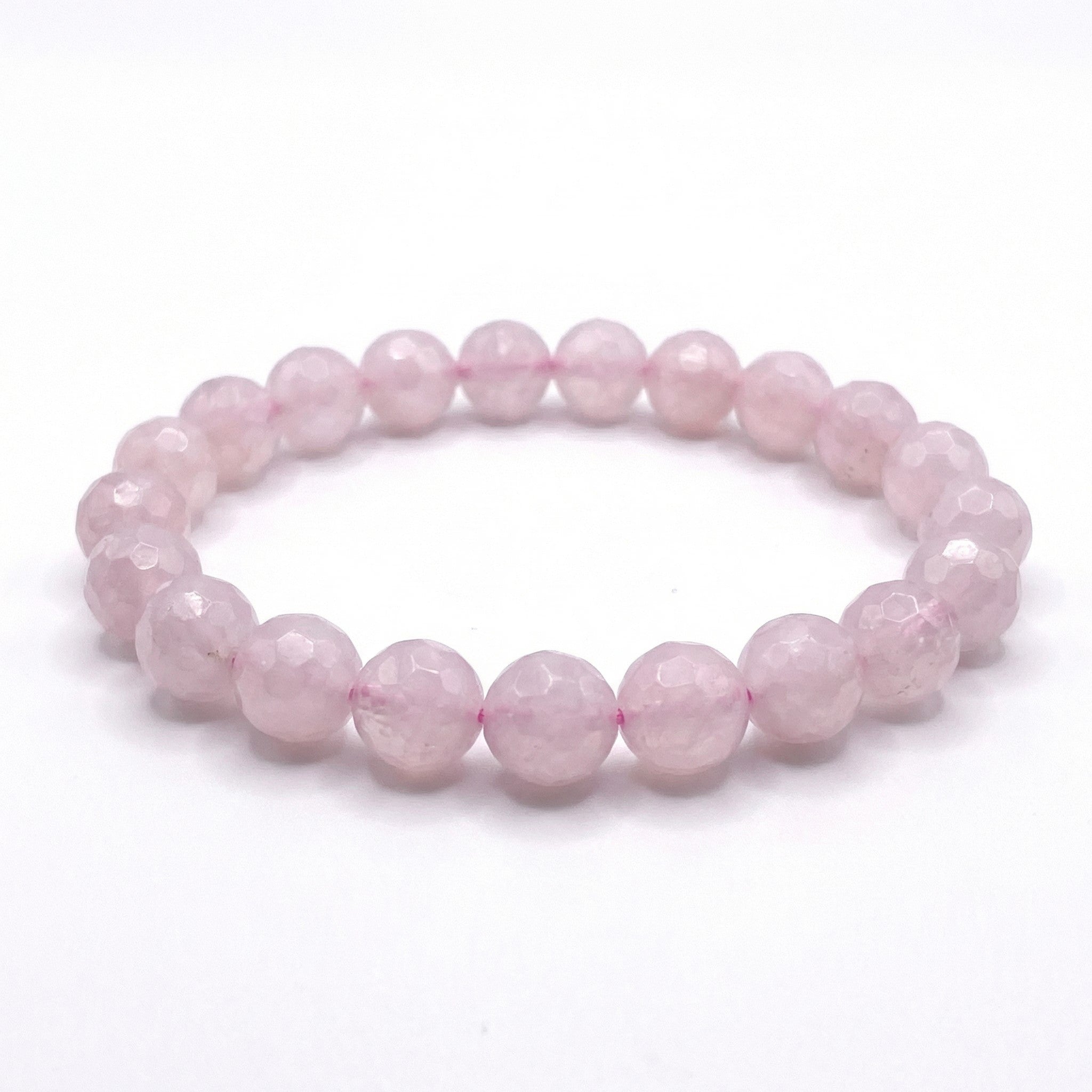 Facettiertes Rosenquarz Armband