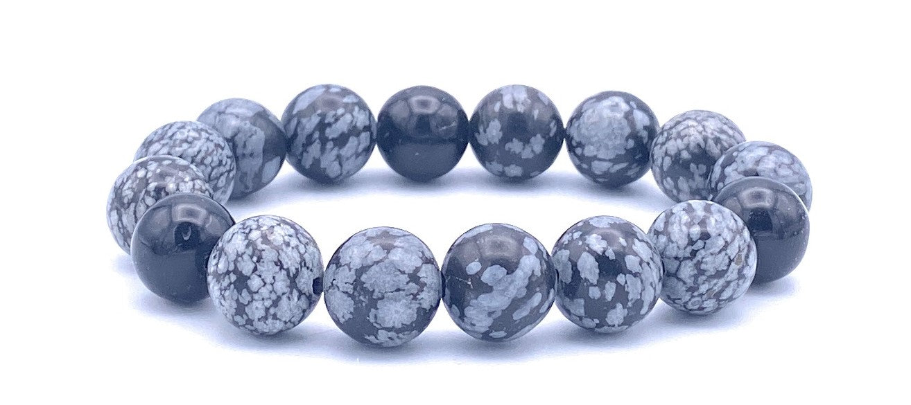 Schneeflocken-Obsidian Armband 10 mm