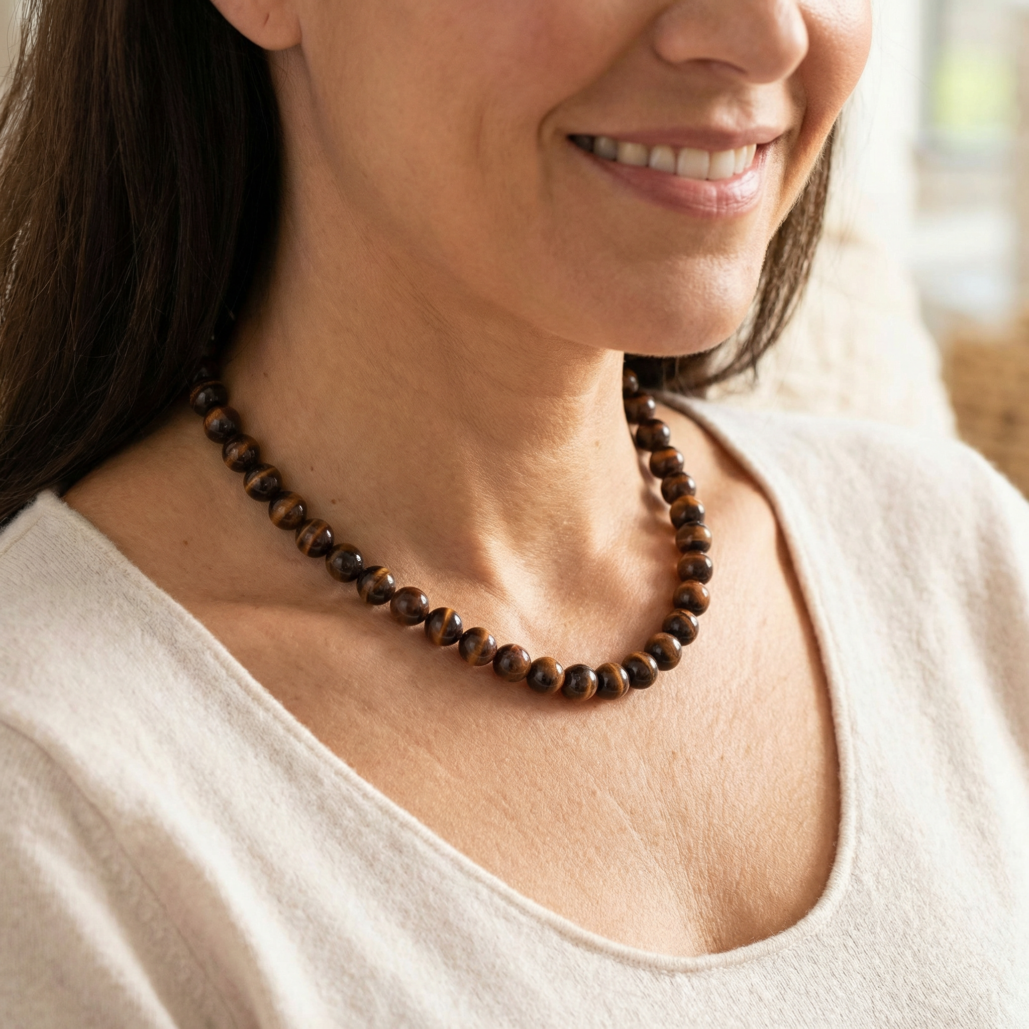 Tigerauge rot Halskette