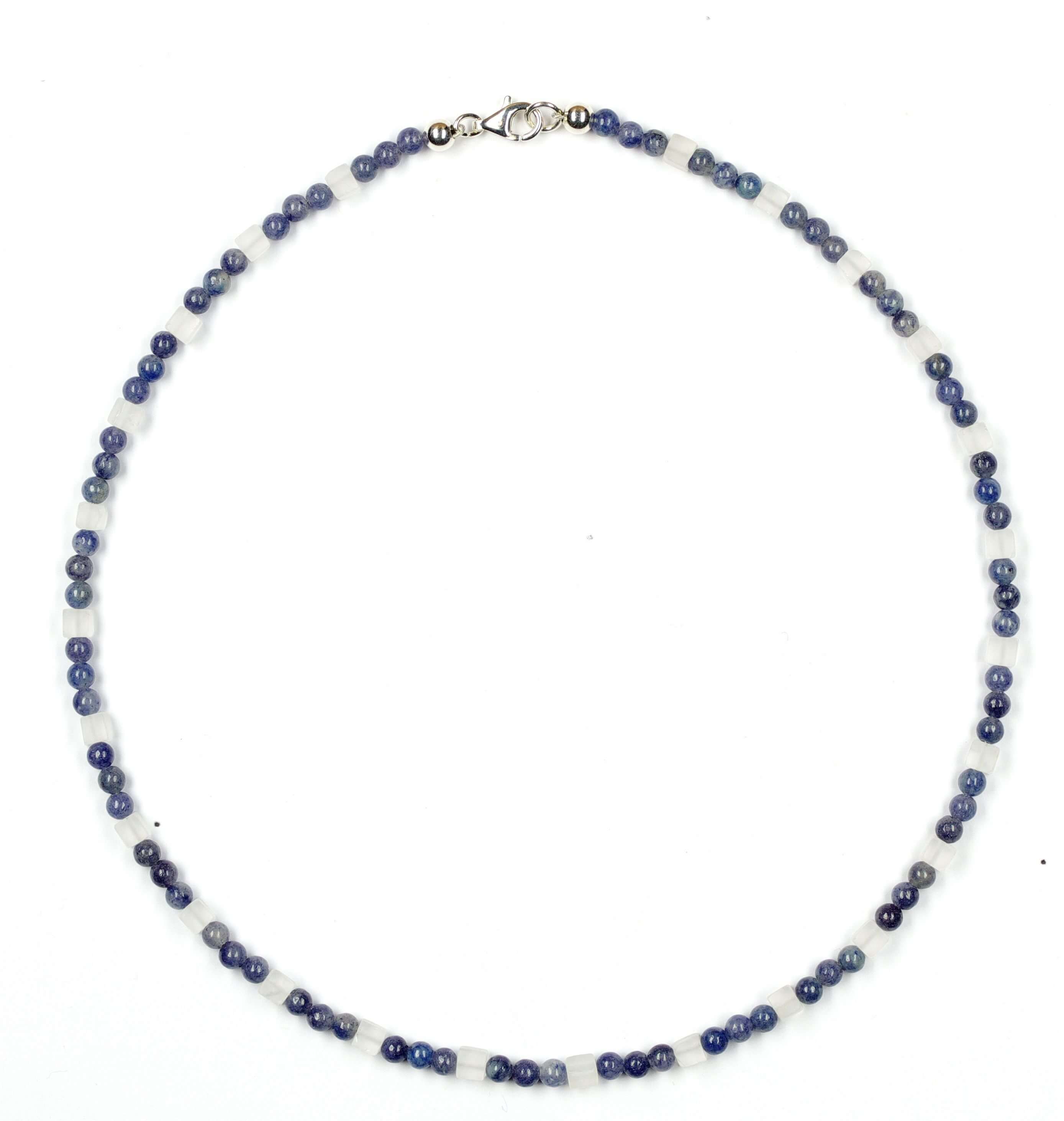 Blauquarz-Kette-mit-Bergkristall-7050H