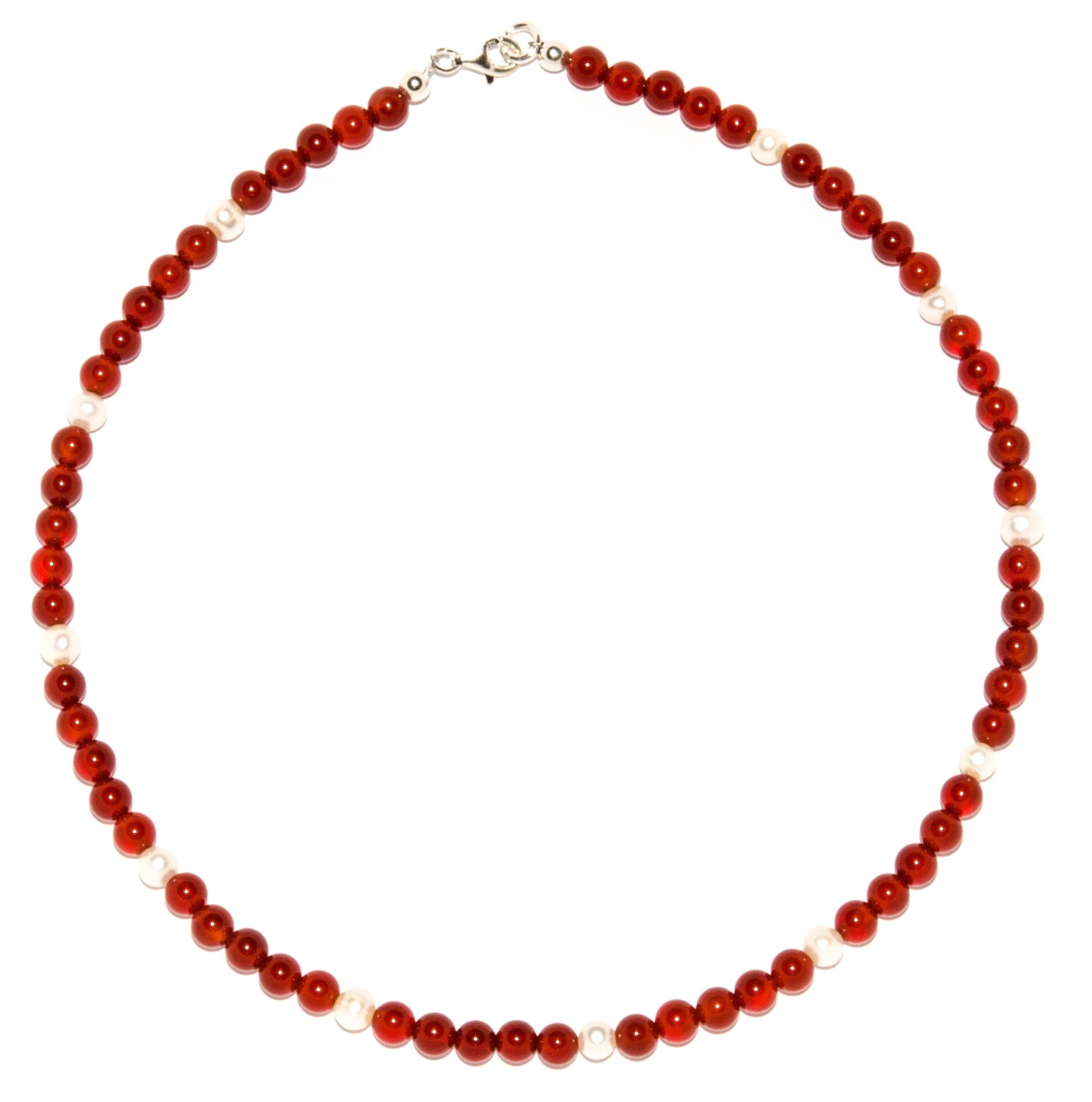 Carneol-Halskette-mit-S-sswasserperlen-rund