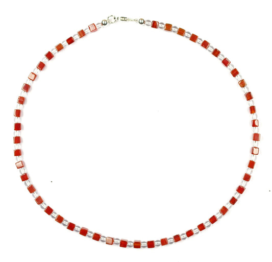 Carneol-Kette-W-rfel-mit-Bergkristall-7046H