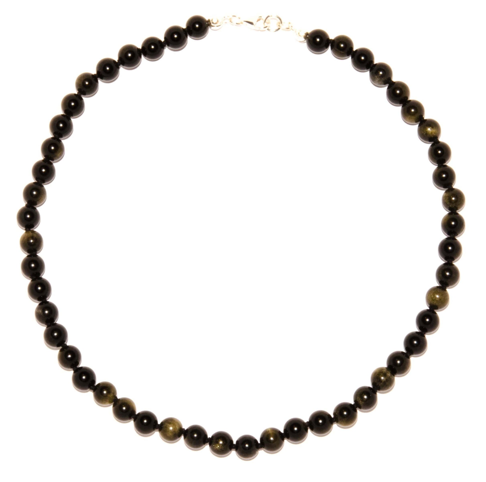 Gold-Obsidian-Halskette